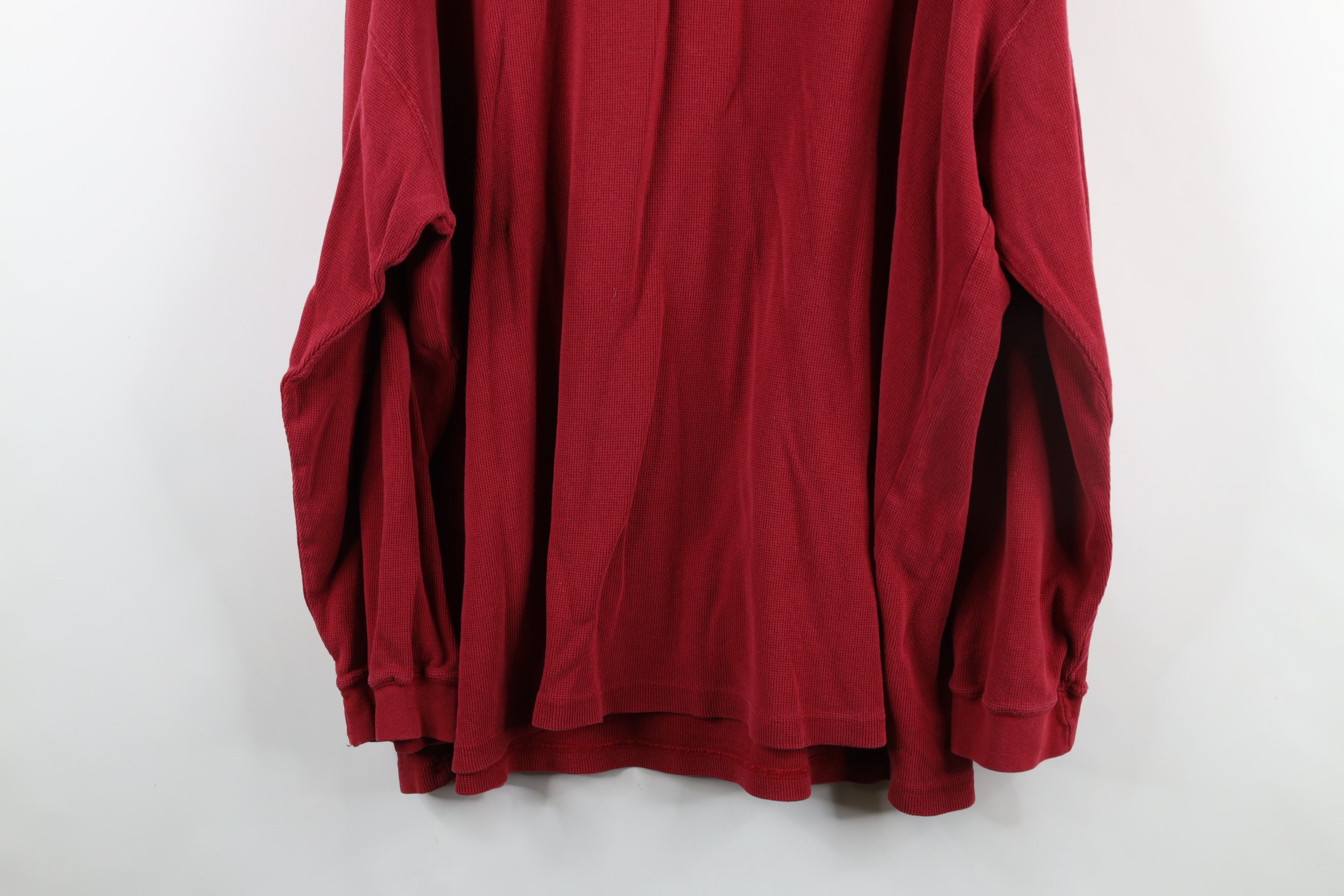 Vintage × Woolrich Woolen Mills Vintage 90s Woolrich Thermal Waffle Knit Henley T-Shirt Red Size US XL / EU 56 / 4 - 14 Thumbnail