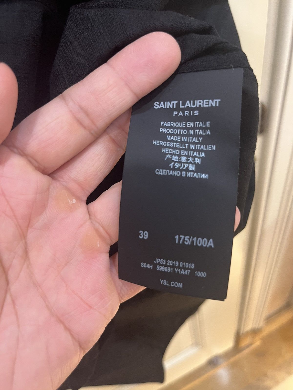 Saint Laurent Paris Black striped officer shirt collar size39 Size US M / EU 48-50 / 2 - 11 Thumbnail