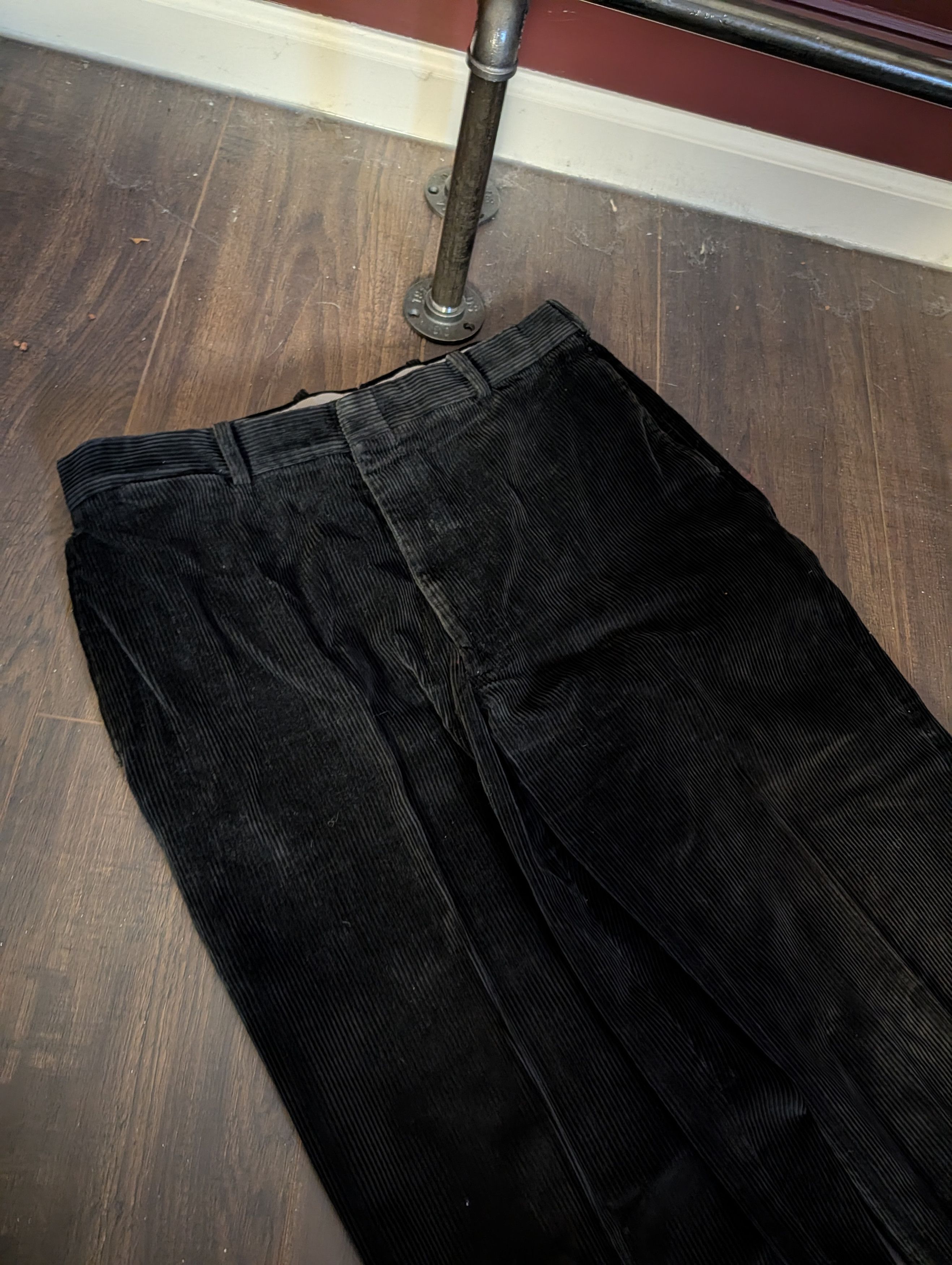Bullock & Jones Vintage black corduroy cuffed MiUSA tailored pants 35" Size US 35 - 2 Thumbnail