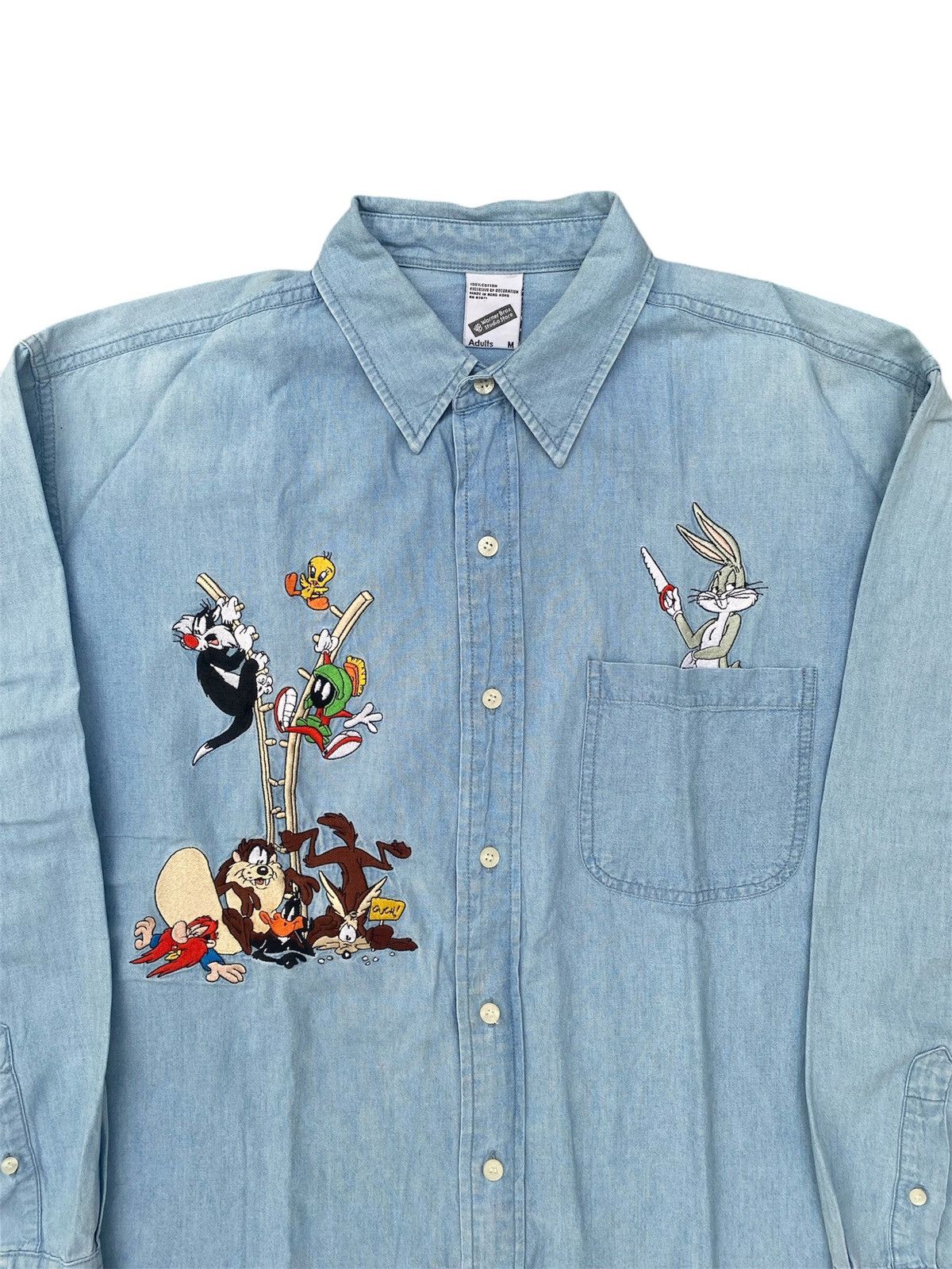Warner Bros Vintage Warner Bros Embroidery Shirt Size US M / EU 48-50 / 2 - 2 Thumbnail