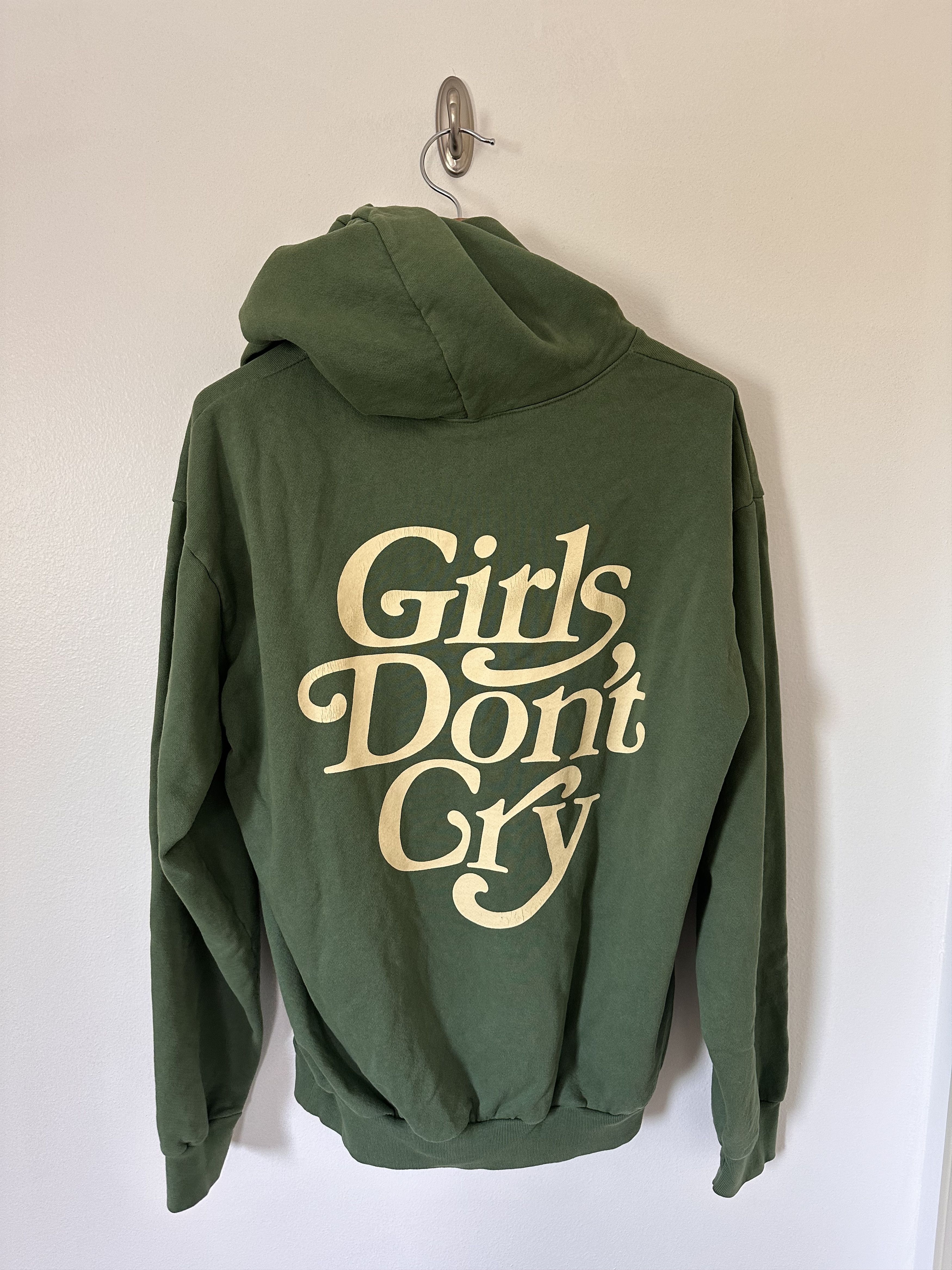 image of Girls Dont Cry Girls Don't Cry Green Hoodie, Men's (Size Large)