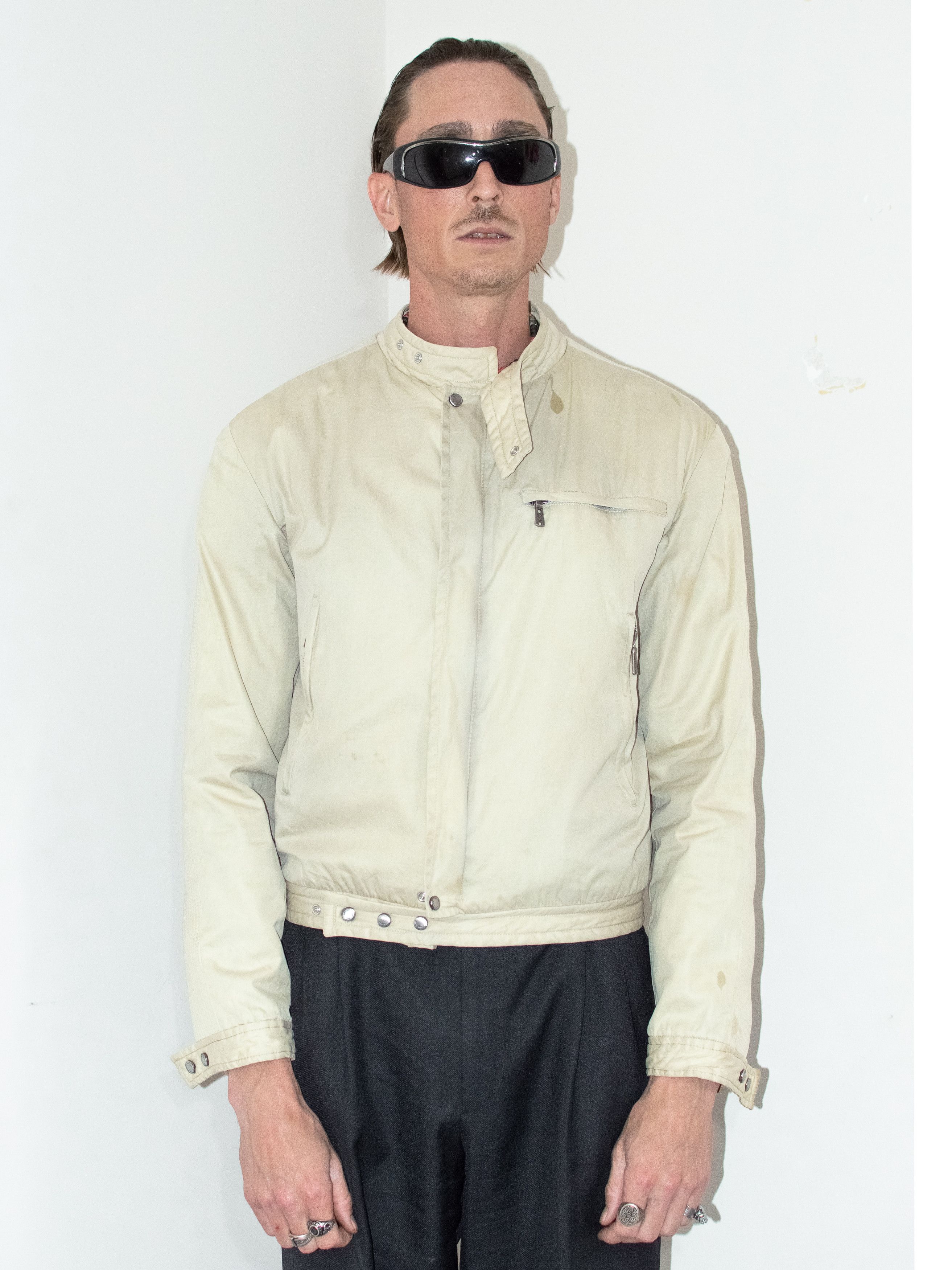 Japanese Brand × Vintage × Yves Saint Laurent Y2k vintage Faded cream Quilted YSL slim fit Bomber jacket Size US M / EU 48-50 / 2 - 2 Thumbnail