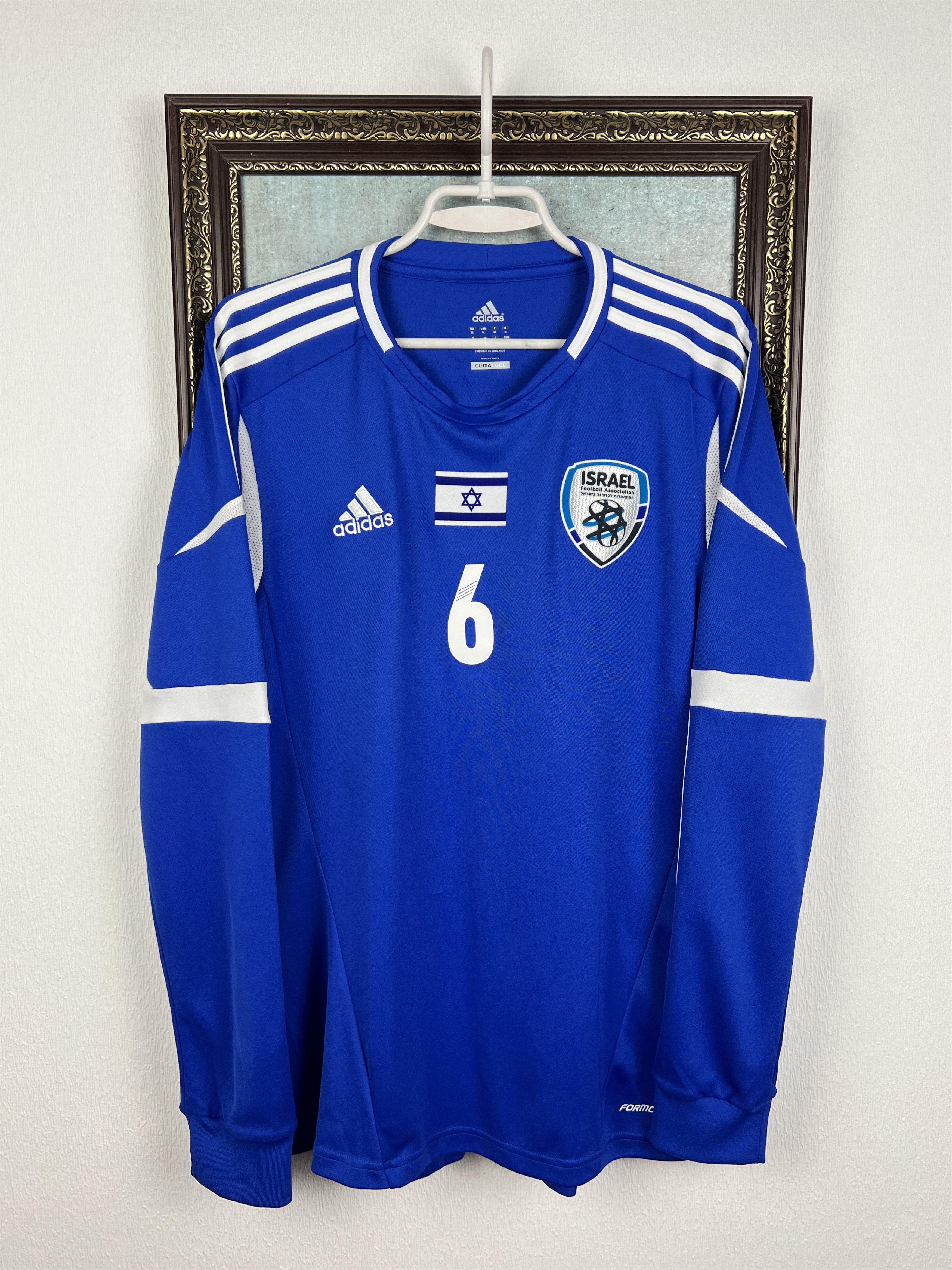 Adidas Israel football shirt Long Sleeve Player #6 Natkho Jersey Size US M / EU 48-50 / 2 - 1 Thumbnail