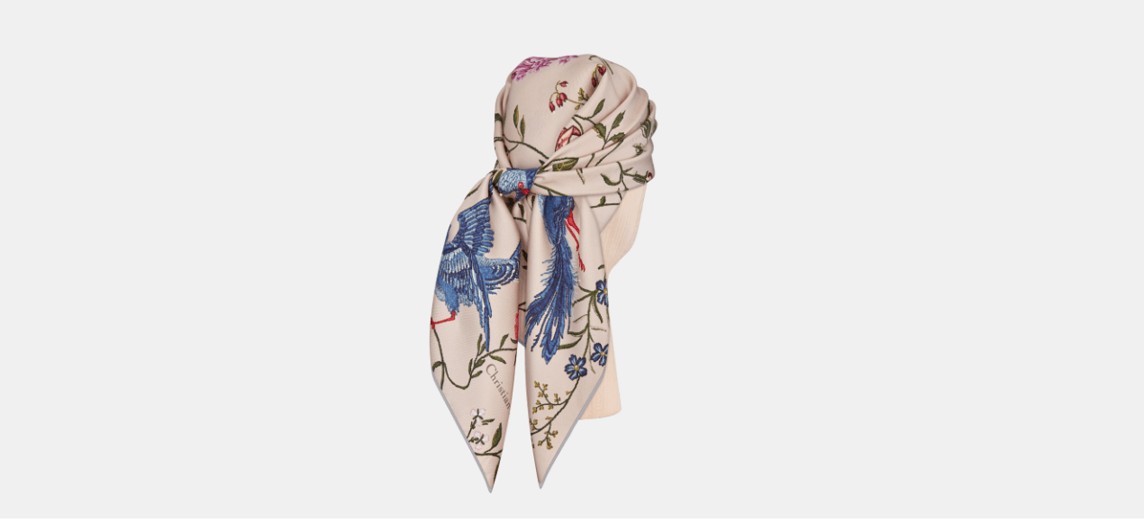 Dior o1w1db10424 Size: OS Dior Birds Square Scarf in Multicolor Size ONE SIZE - 3 Thumbnail