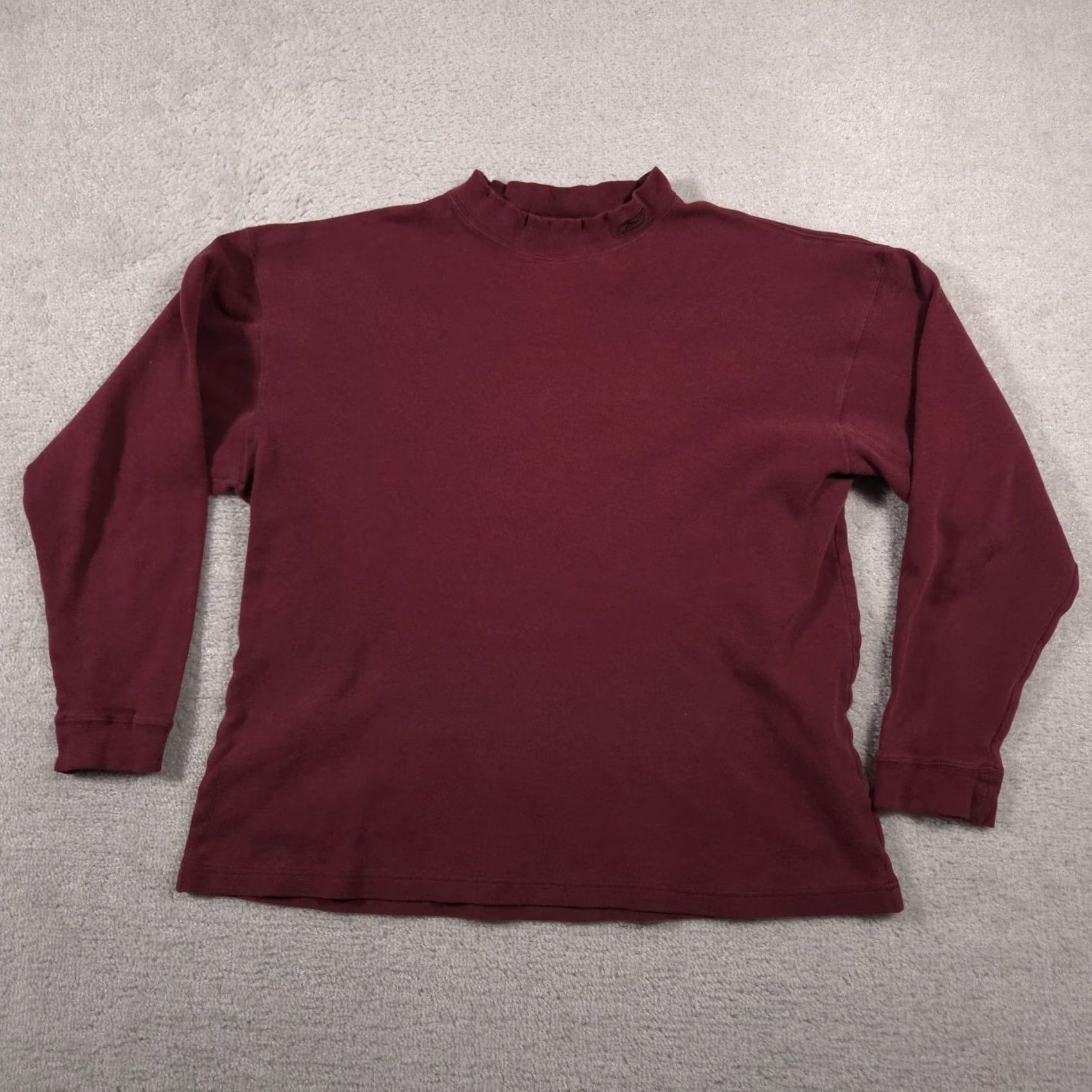 Reebok VINTAGE Reebok Mock Neck T Shirt Mens M Long Sleeve Maroon Red 2000s Sportswear/Beach Size US M / EU 48-50 / 2 - 2 Thumbnail