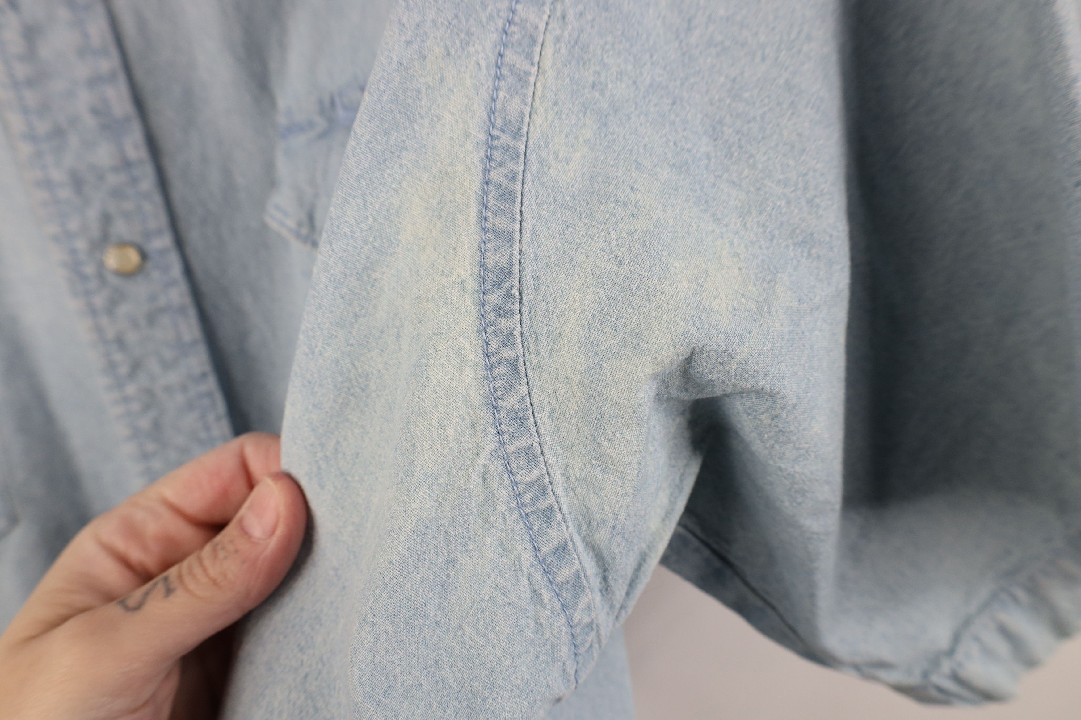 Vintage Vintage 90s Streetwear Cowboy Denim Snap Button Shirt Size US XXL / EU 58 / 5 - 4 Thumbnail