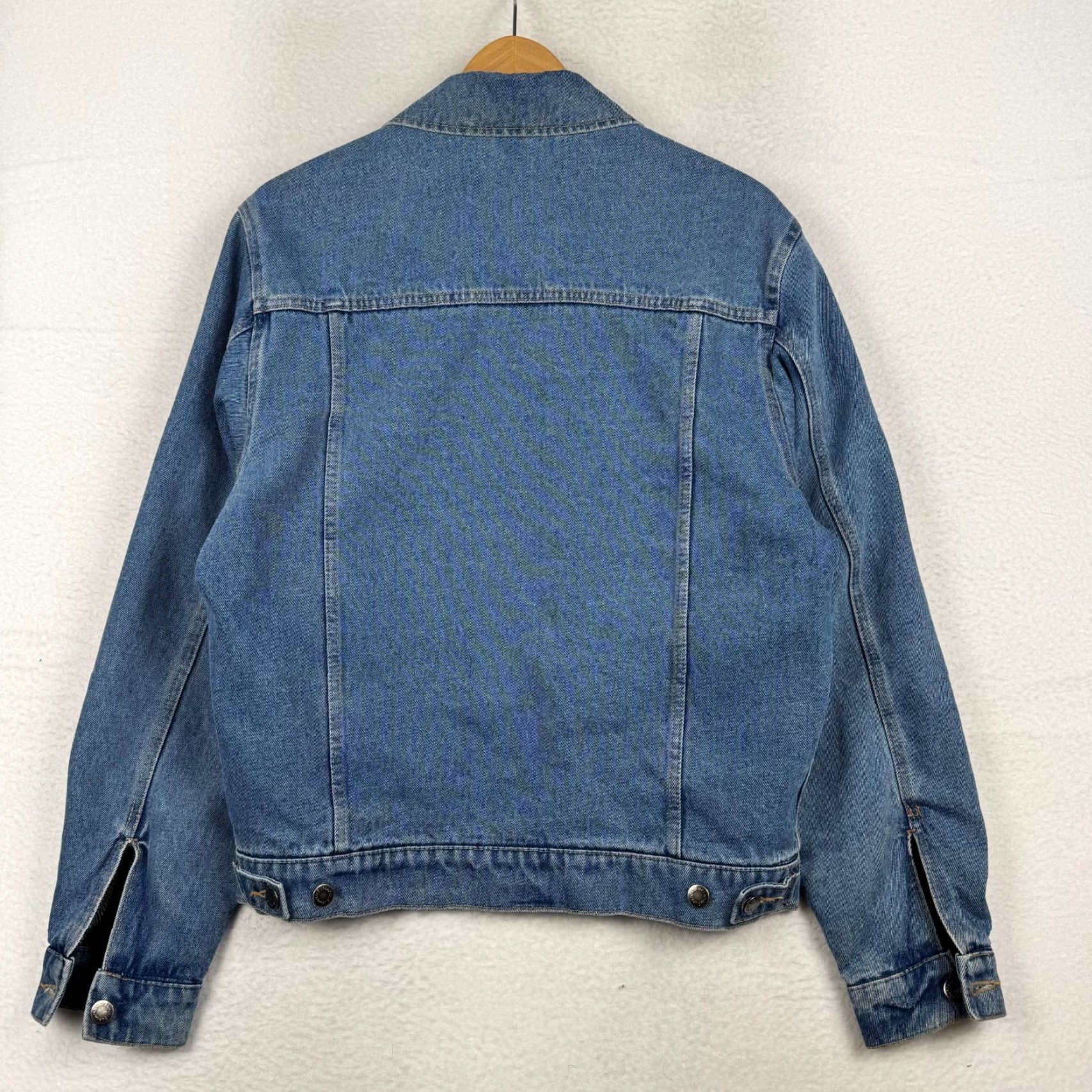 Wrangler VINTAGE Wrangler Hero Mens Small Denim Jacket Trucker Workwear Lined Blanket Knit 90s Blue Wool? Size US S / EU 44-46 / 1 - 4 Thumbnail