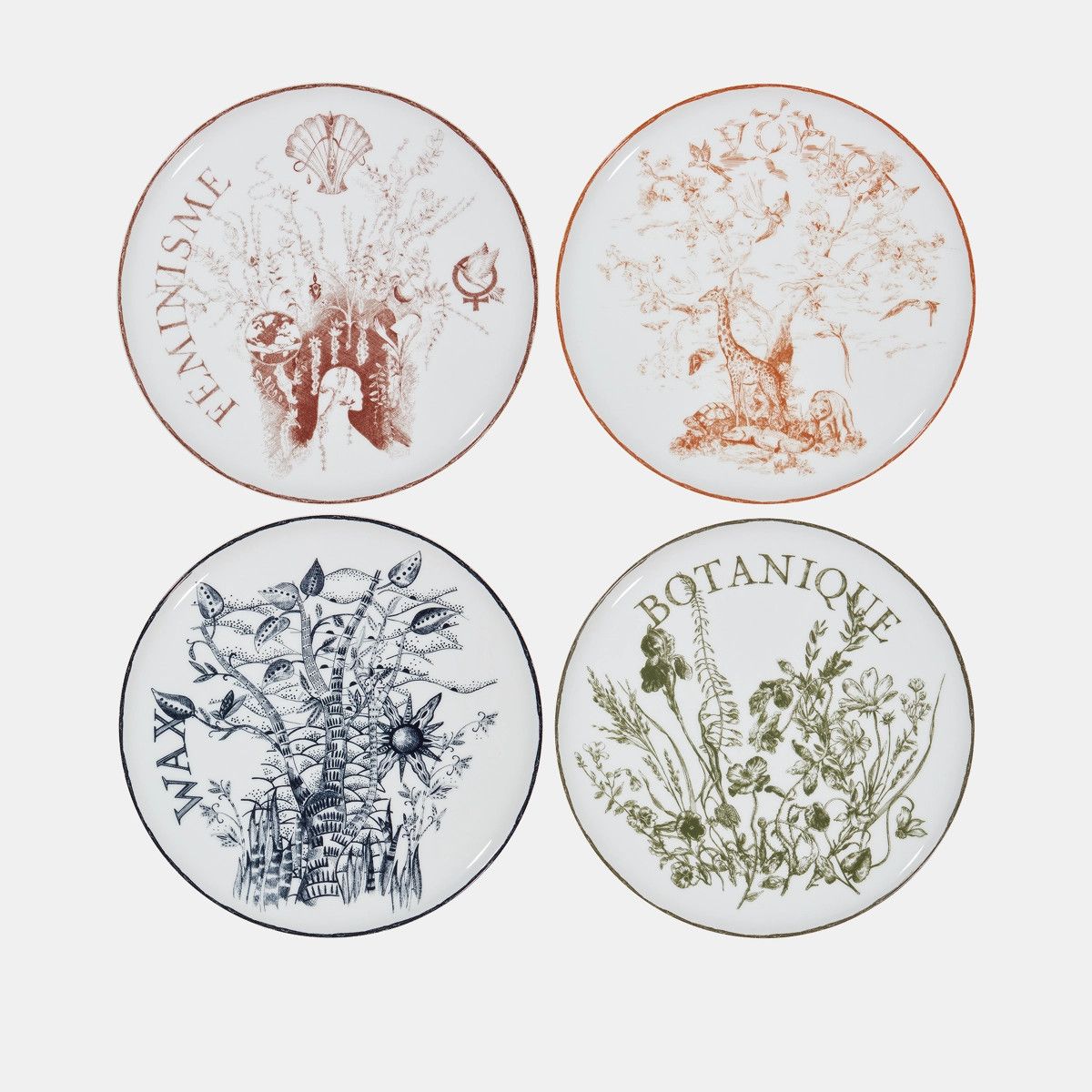 Dior o1bcso1str0624 Size: OS / 4 Set Dessert Plates in Multicolor Size ONE SIZE - 1 Thumbnail