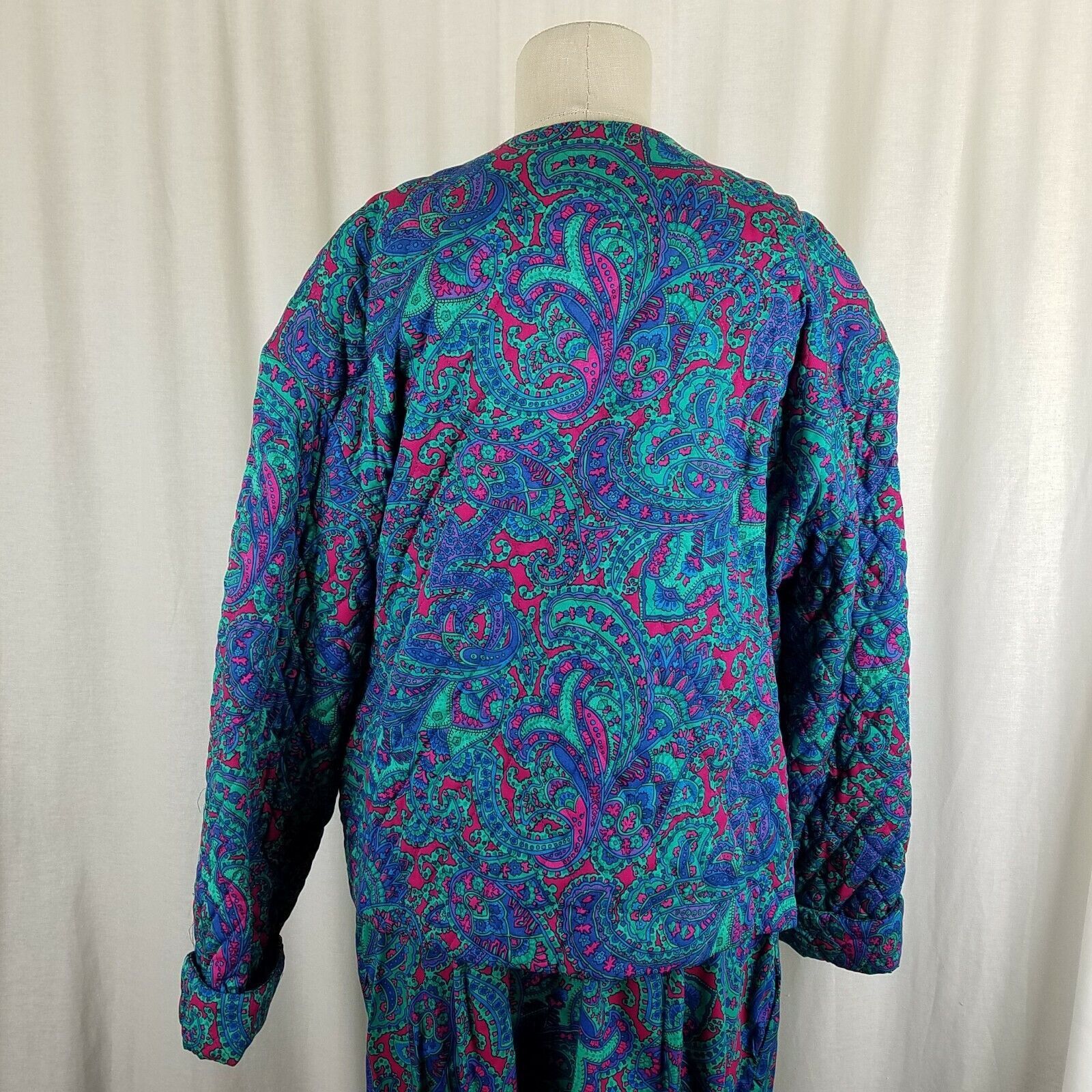 Vintage David Brooks Country Store Paisley Quilted Jacket Skirt Suit Size XXL / US 16-18 / IT 52-54 - 3 Thumbnail