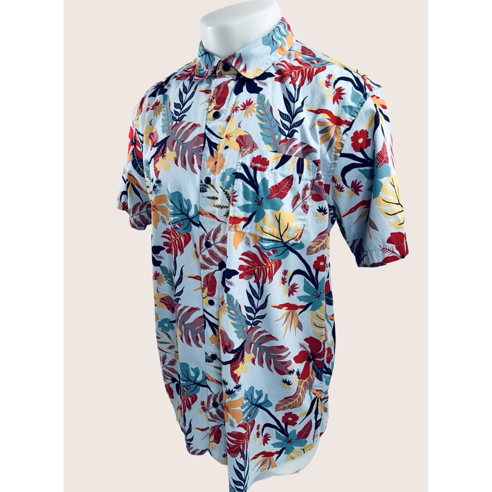 Roark ROARK Hawaiian Floral L Shirt Blue XL Short Sleeve Button-Up Men Size US XL / EU 56 / 4 - 1 Thumbnail