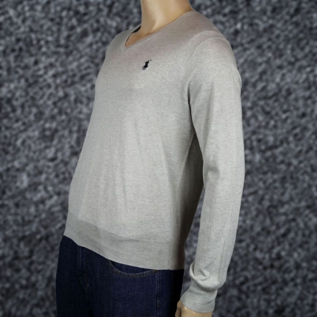 Polo Ralph Lauren Polo Ralph Lauren Small S Grey Pima Cotton Sweater Navy Blue Pony NWT Size US S / EU 44-46 / 1 - 1 Preview