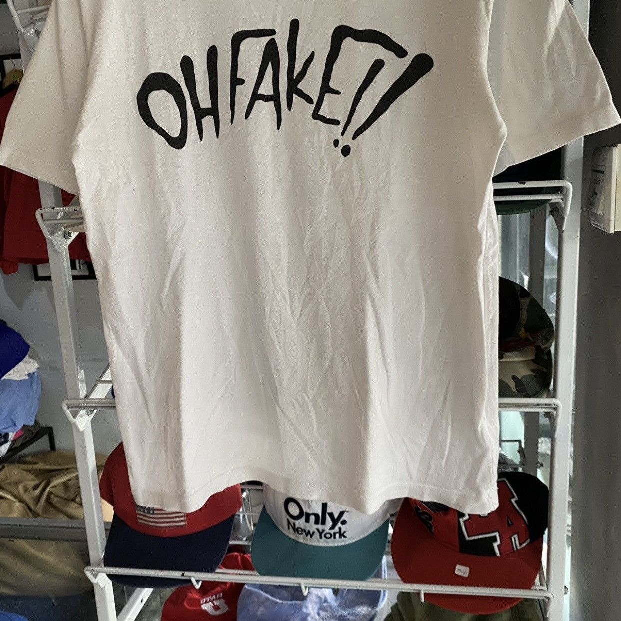Kaws × Medicom Toy × Original Fake OriginalFake x KAWS "OH FAKE!!" Graphic Logo T-Shirt Size M Size US M / EU 48-50 / 2 - 4 Thumbnail