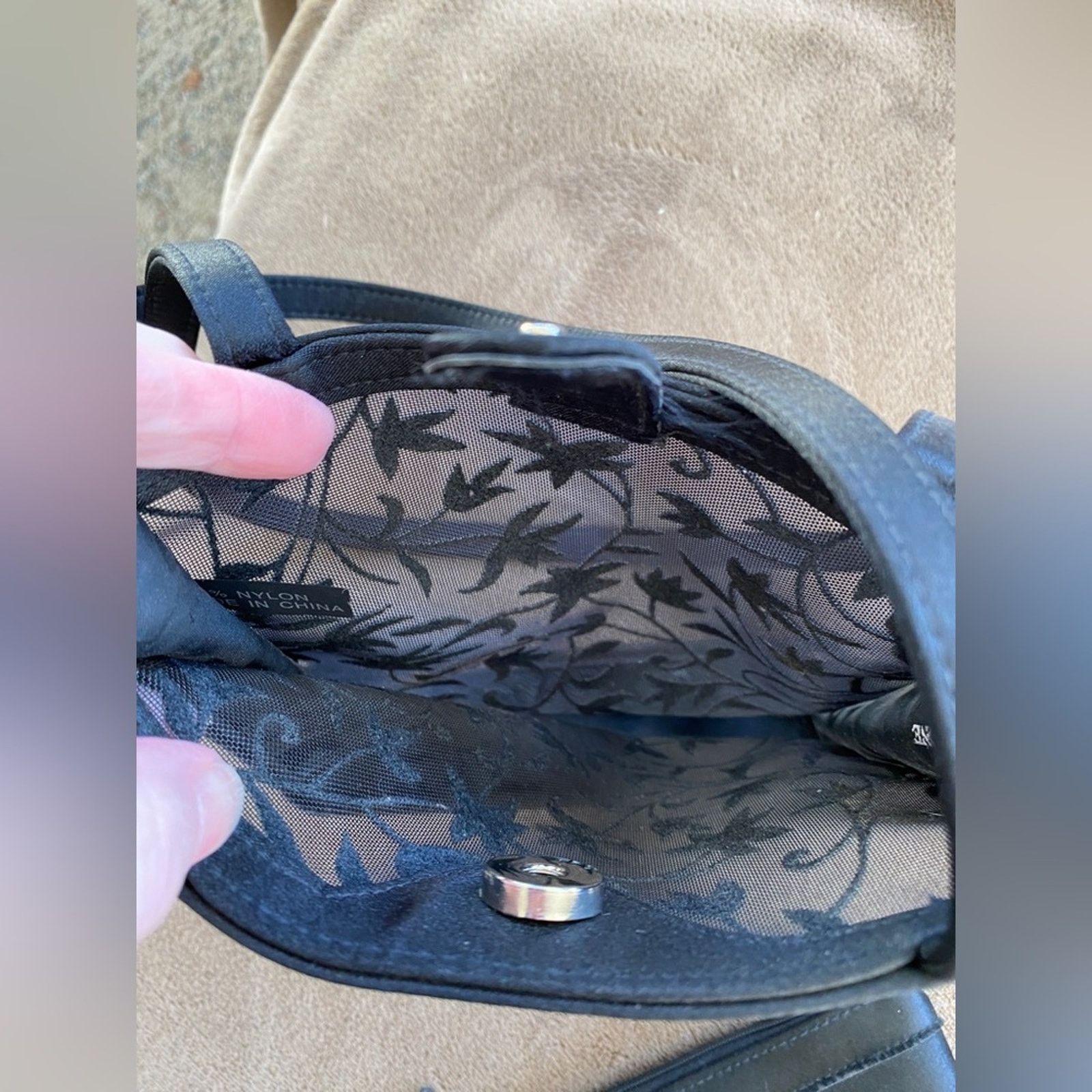 Other Black Velvet Burnout Evening Bag with Satin Insert - Vintage Size ONE SIZE - 3 Thumbnail