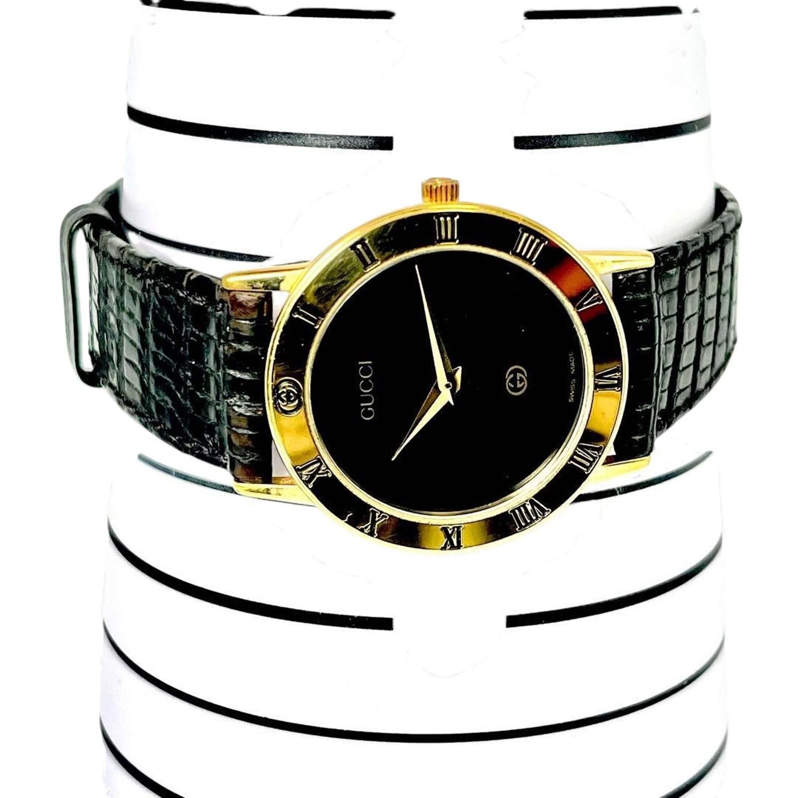 Gucci Gucci - Classic Mens Gold Tone Roman Numeral Watch Size ONE SIZE - 9 Thumbnail