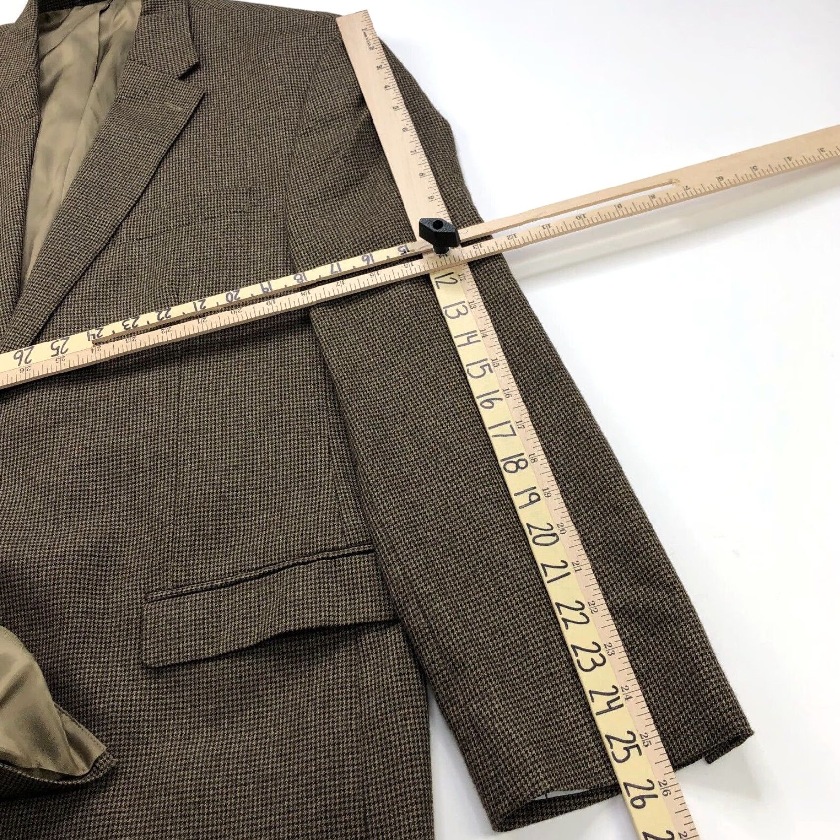 Ralph Lauren Lauren Ralph Lauren Green Label Sport Coat Jacket Houndstooth Polyester Men Regular 44L Brown Notch Lapel Four-Button Two-Button Front Size US S / EU 44-46 / 1 - 7 Thumbnail