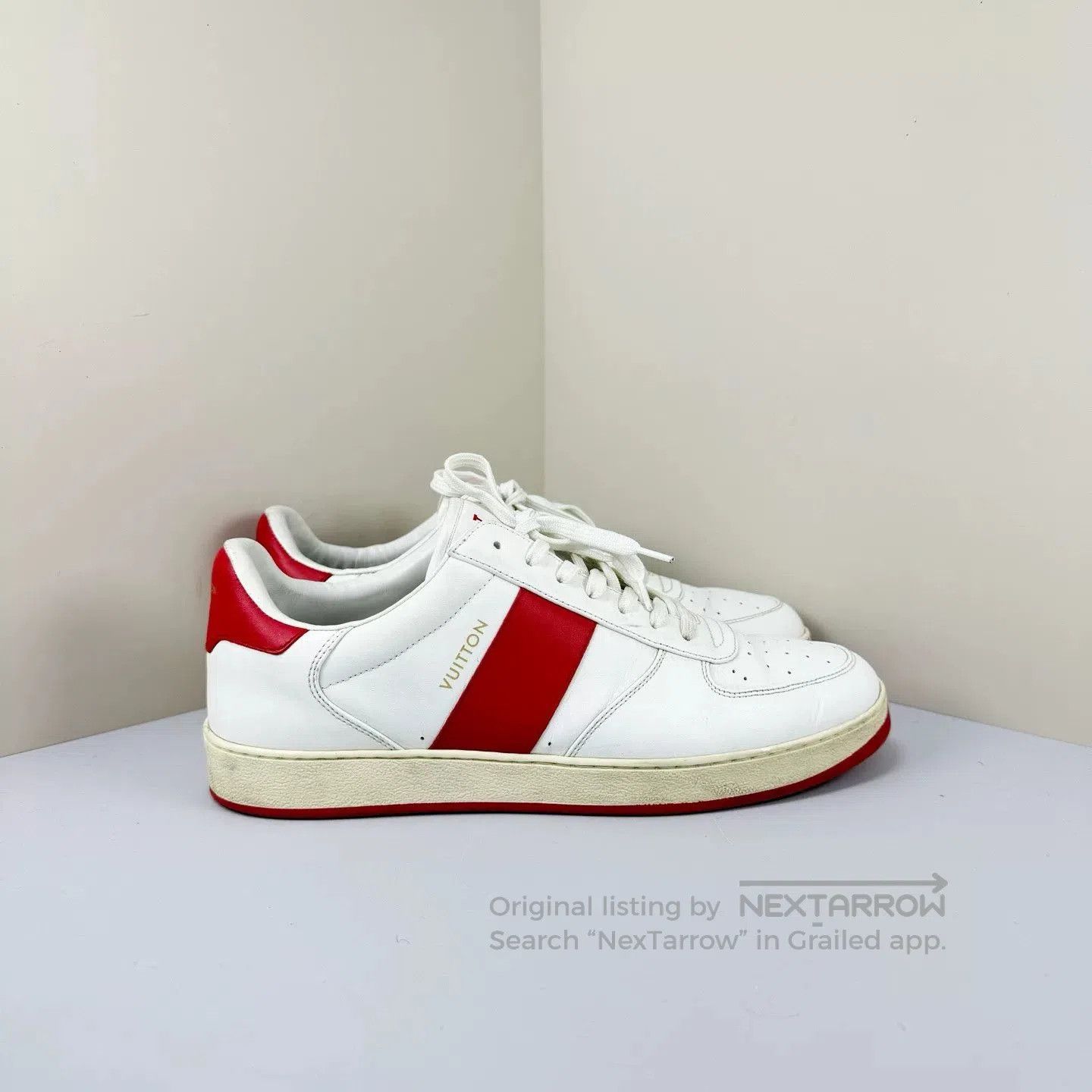 Louis Vuitton louis vuitton white red casual sneakers. Size US 7 / EU 40 - 4 Thumbnail