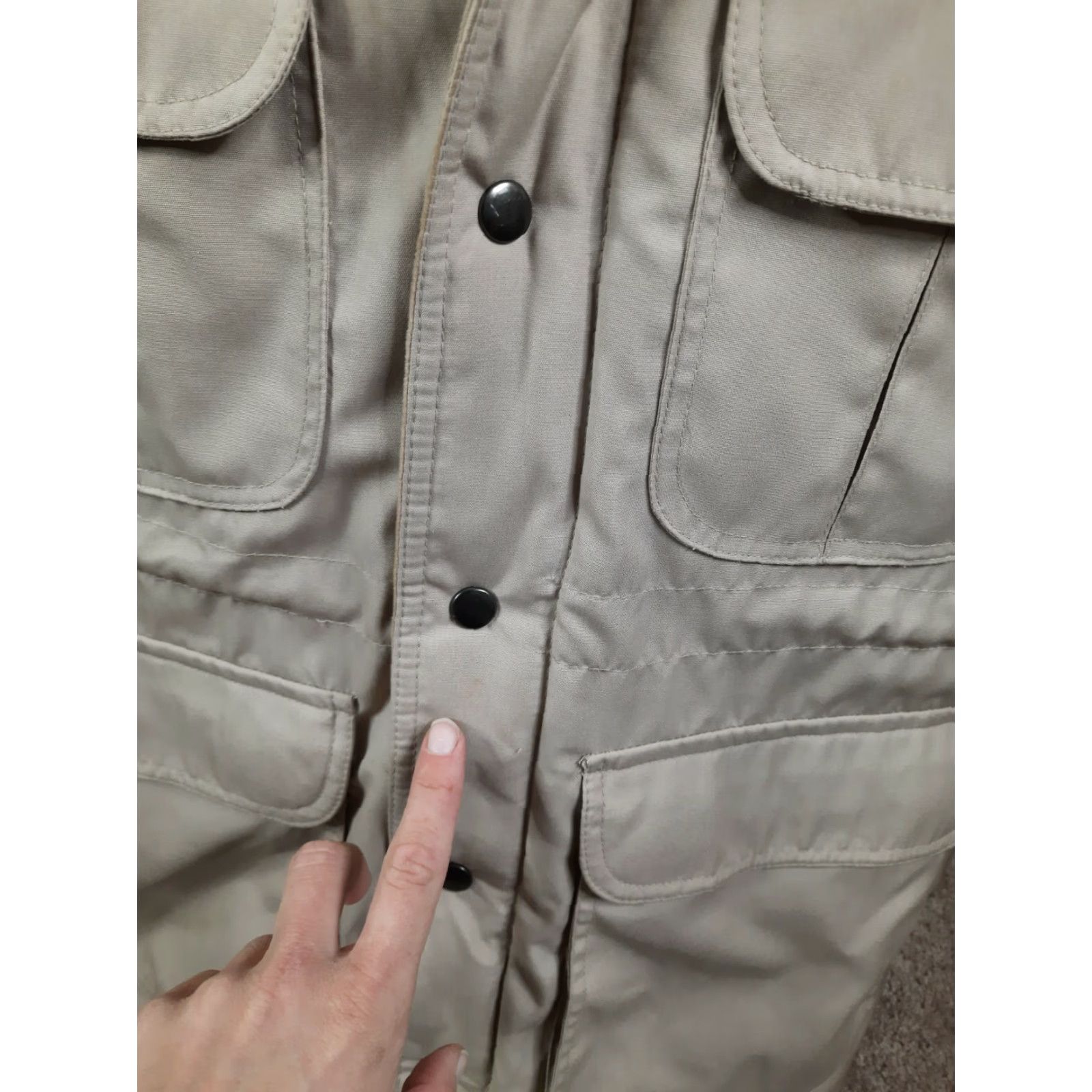 Vintage VINTAGE St. John's Bay Puffer Jacket Parka Winter Coat Men M Beige Corduroy 90s Outdoor Hood Full Zip Insulated Size US M / EU 48-50 / 2 - 4 Thumbnail