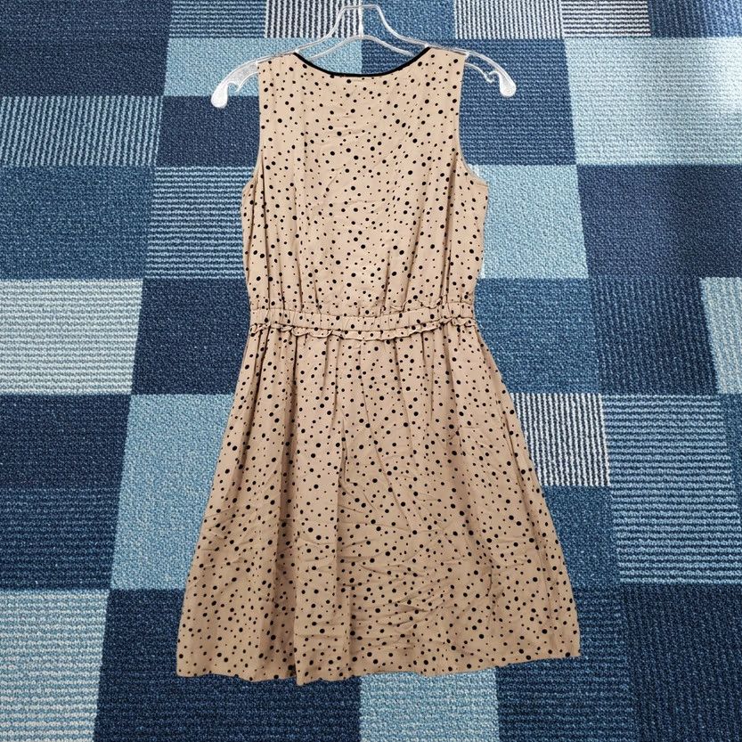 Loft LOFT Ann Taylor Dress Womens Petite Brown Fit & Flare Polka Dot Tie Front Sleeveless A-Line Mini 2XSP XS Petites Womens 2XSP Size XXS / US 00 / IT 34 - 1 Thumbnail