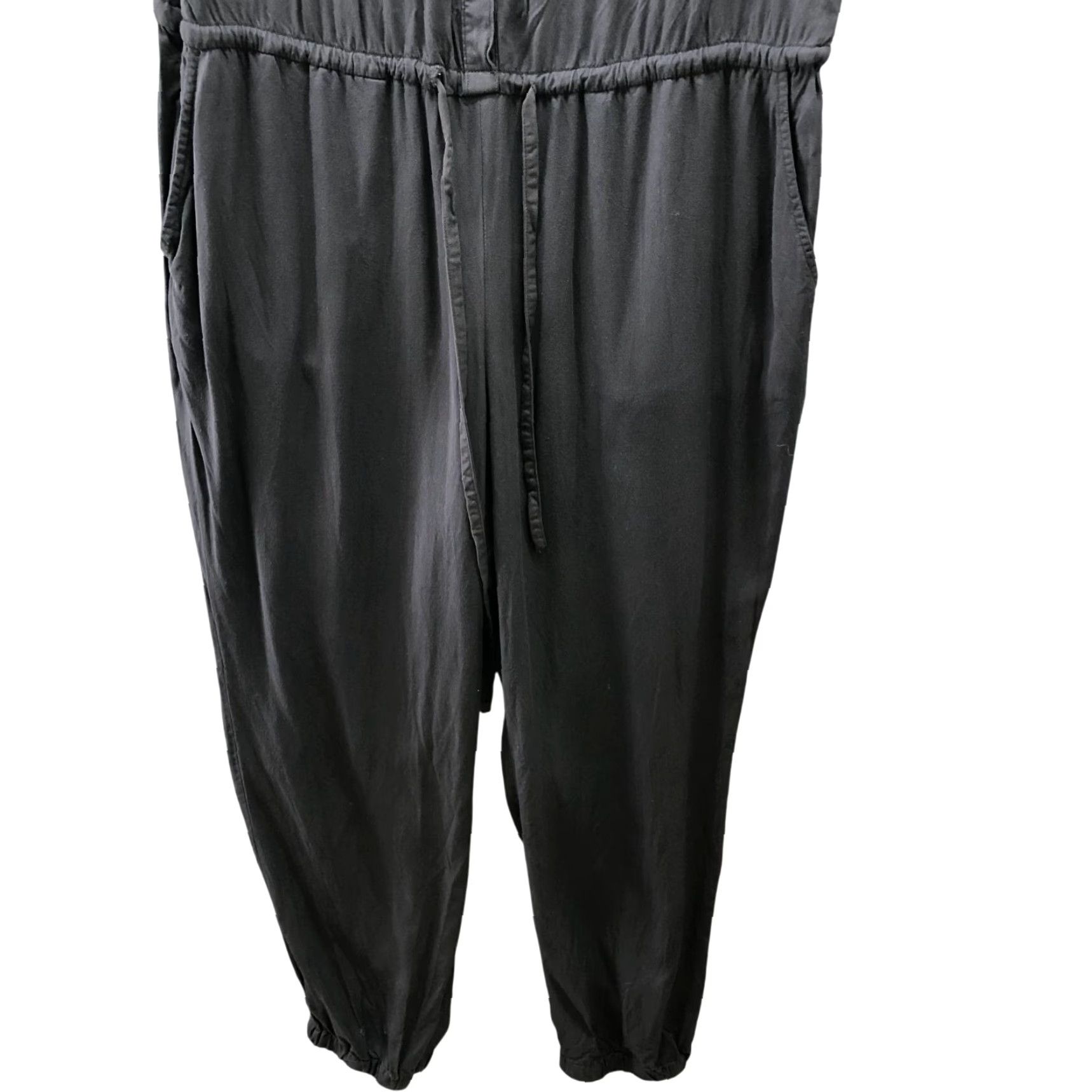 Gap Gap Jumpsuit Womens L Black Long Sleeve Modal Relaxed Utility - Button Front - One-Piece - Pockets - Wide-Leg - Shirt/Jumpsuit Size L / US 10 / IT 46 - 4 Thumbnail