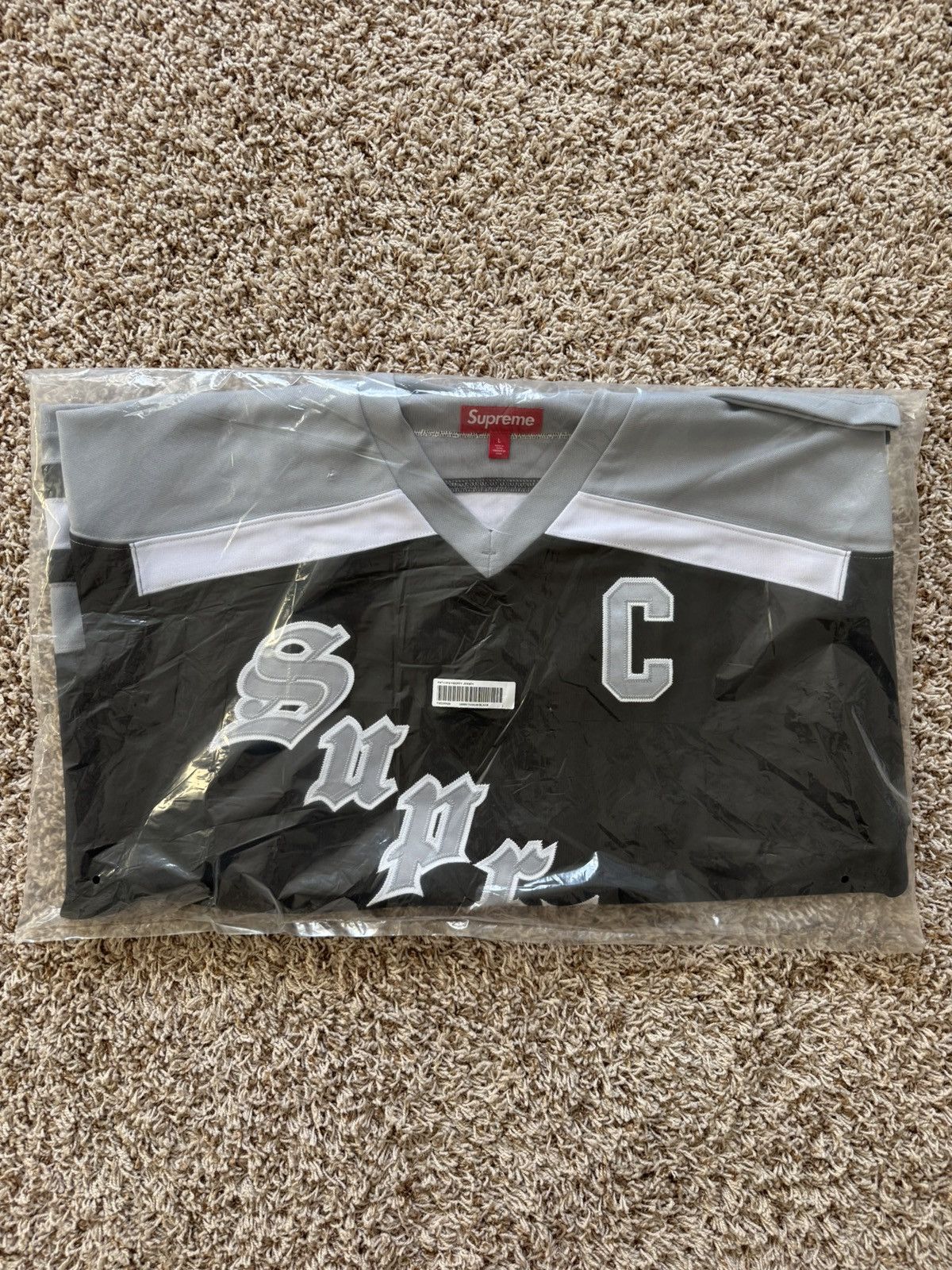 Supreme Supreme Fire & Ice Patches Hockey Jersey Black Grey Size US L / EU 52-54 / 3 - 21 Thumbnail