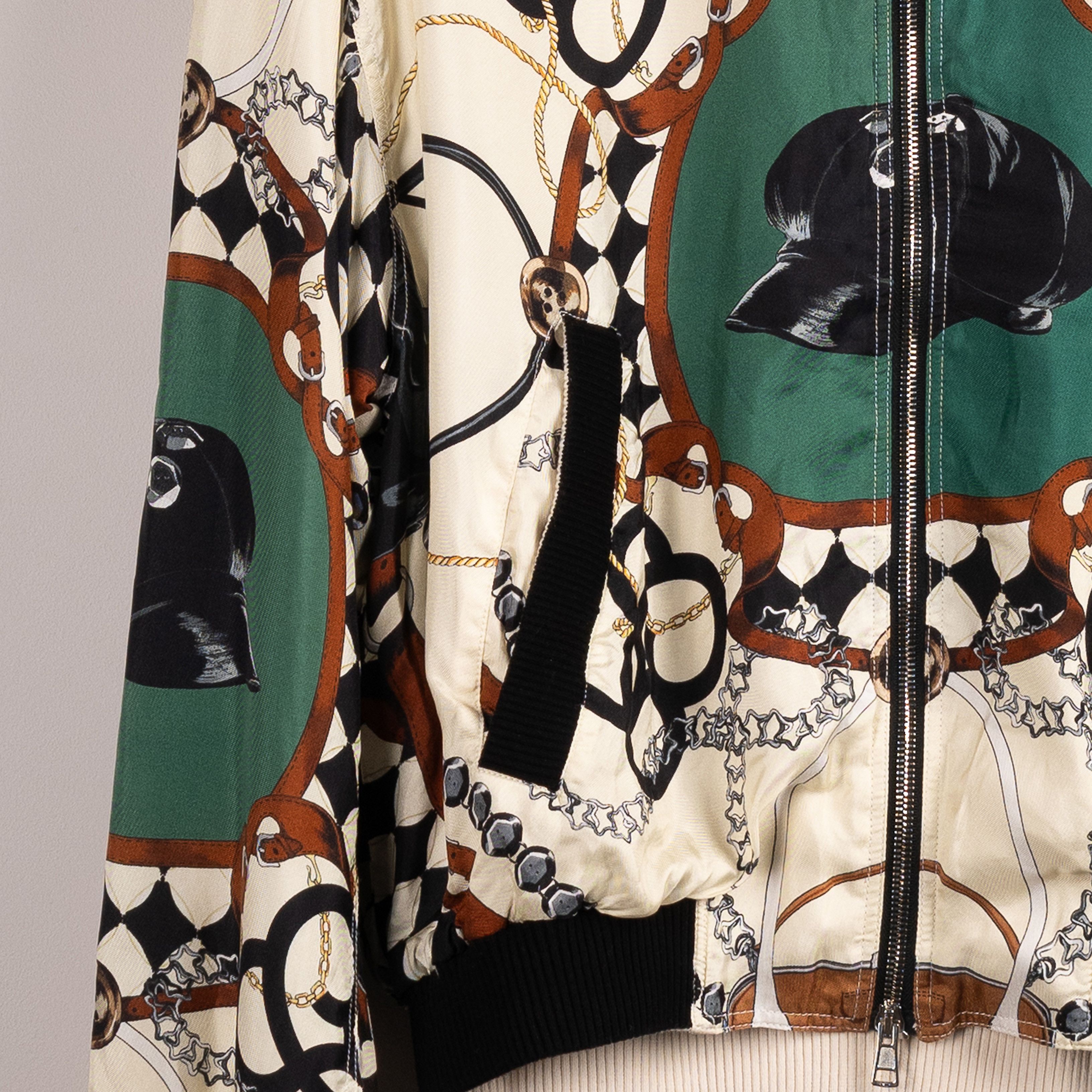 Stefan Cooke Stefan Cooke SS23 Printed Silk Bomber Jacket Cream/Green Size US L / EU 52-54 / 3 - 12 Thumbnail