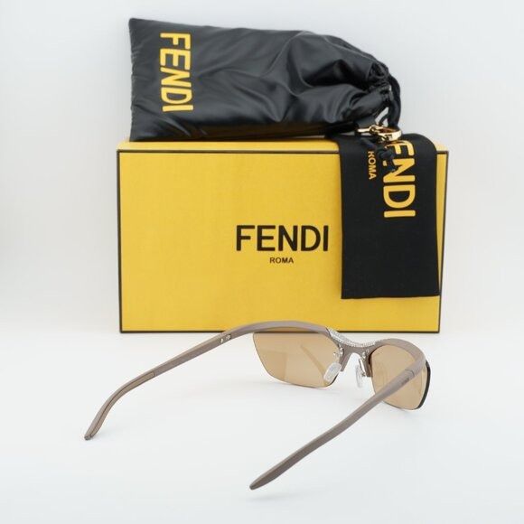 Fendi Fendi FE40176U 46G Sunglasses Beige Rimless Cat Eye Frame Size ONE SIZE - 10 Thumbnail