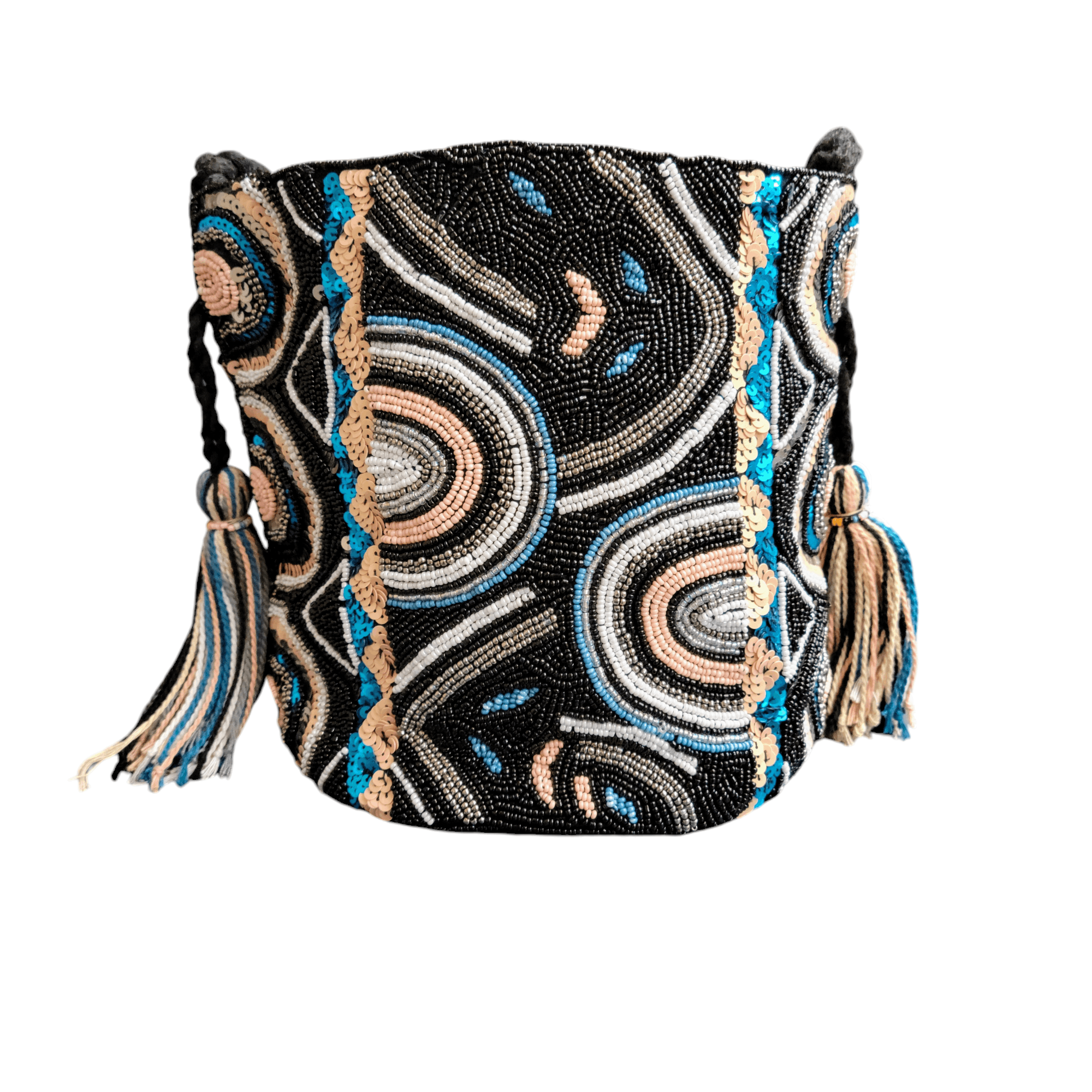 Sam Edelman Sam Edelman Multi Color Beaded Bucket Bag Crossbody Size ONE SIZE - 11 Thumbnail