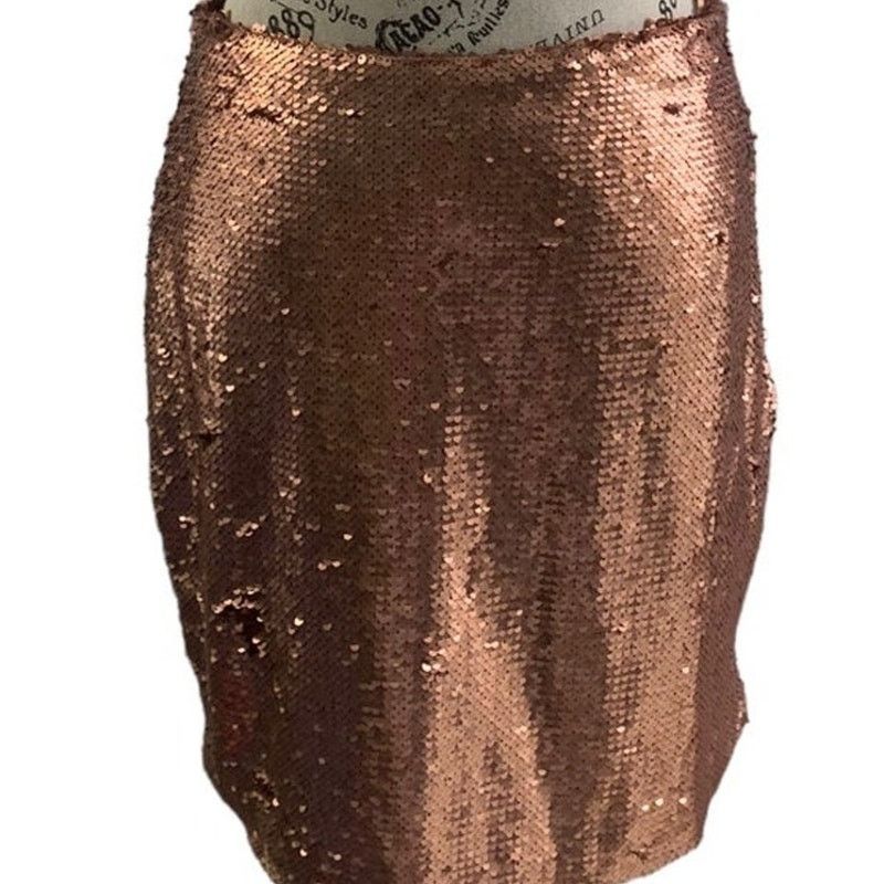 & Other Stories Y2K Sequin Bodycon Mini Skirt Women's Sz 6 Gold Side Zip NEW Size 28" / US 6 / IT 42 - 5 Thumbnail