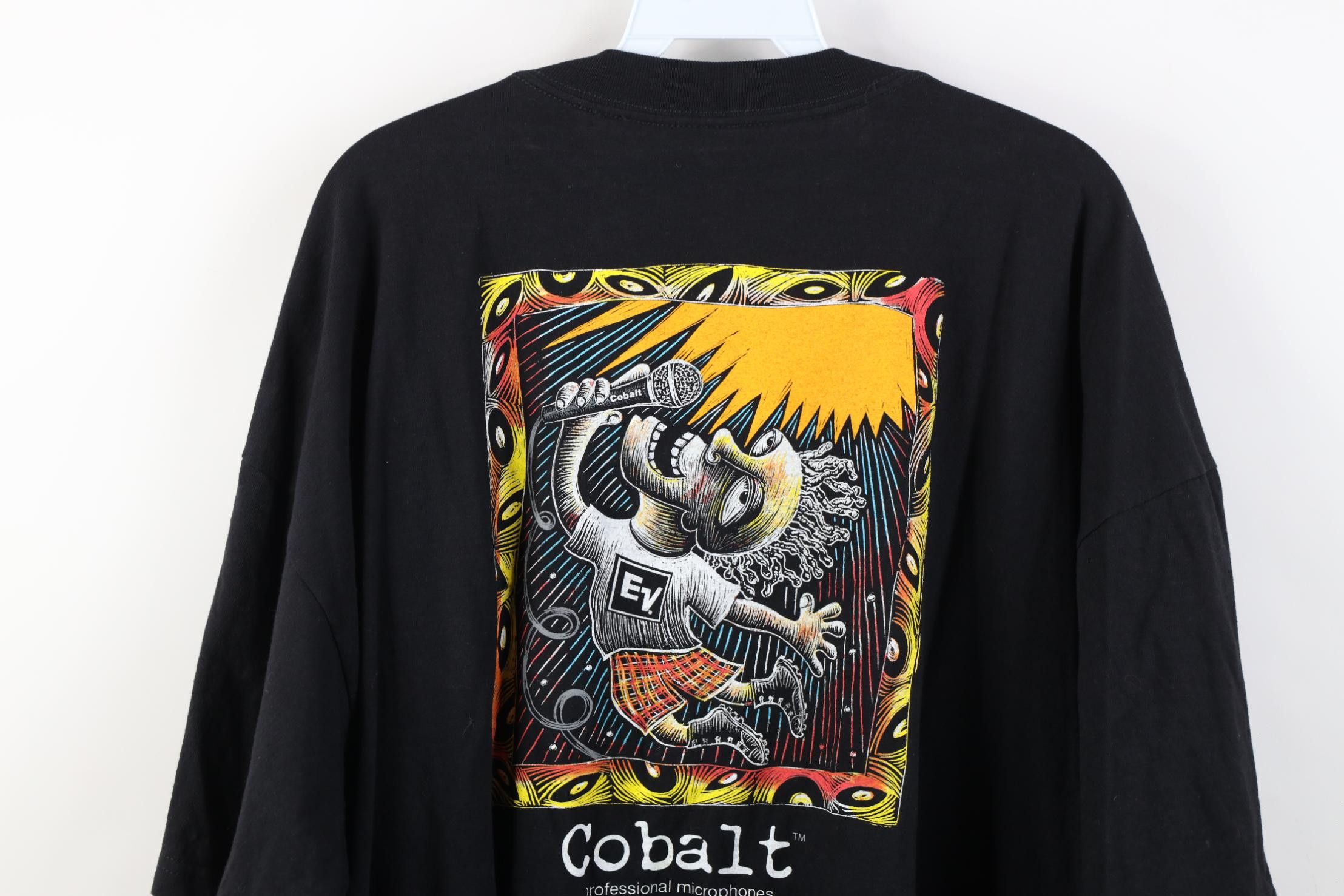 Vintage Vintage 90s Art Cobalt Professional Microphones T-Shirt Size US XXL / EU 58 / 5 - 14 Thumbnail