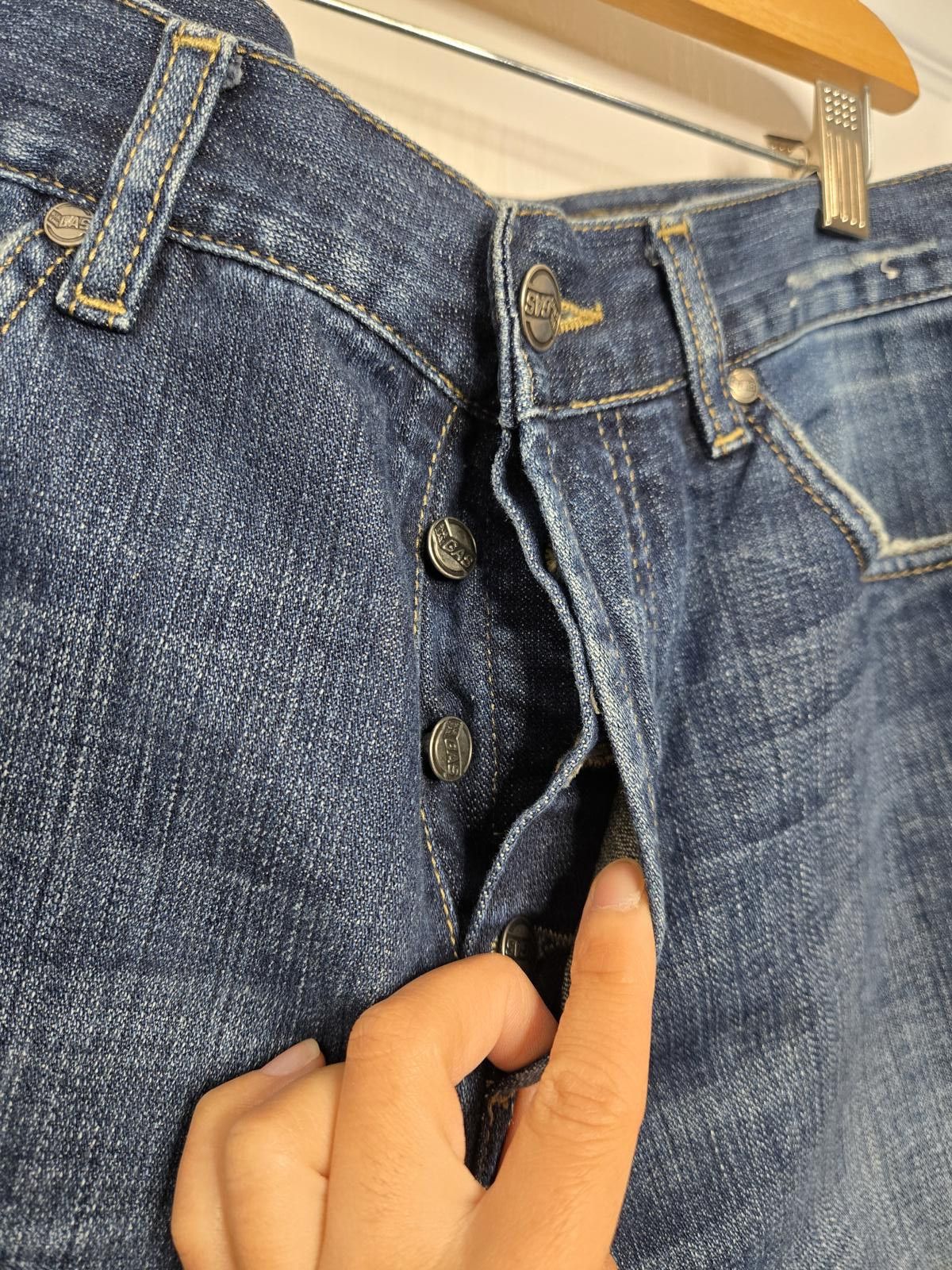 GAS GAS Jeans Men's 29 Medium Wash Straight Leg North Woodstock Size US 29 - 3 Thumbnail