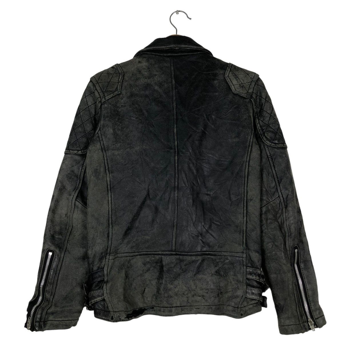 Genuine Leather 🔥VINTAGE FLY LEATHER JACKET CAFE RACER DOUBLE BREAST Size US S / EU 44-46 / 1 - 8 Thumbnail