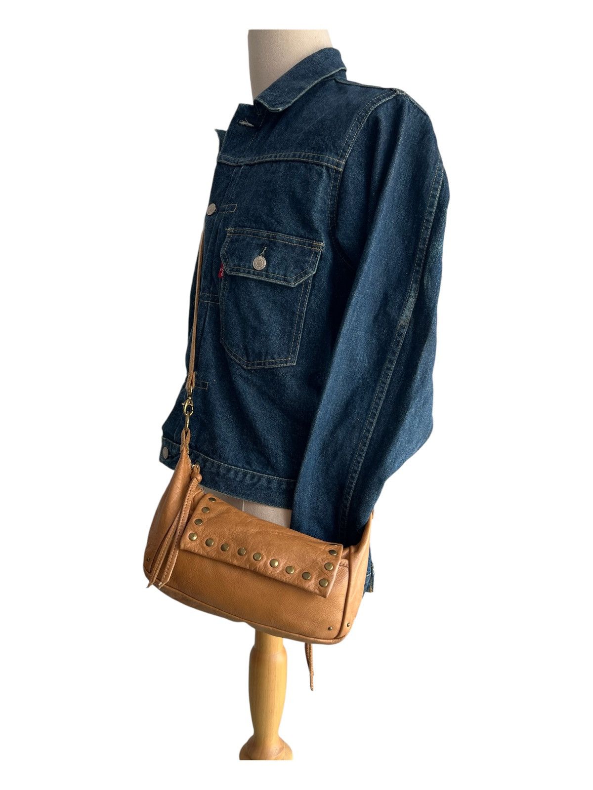 Genuine Leather × Hollywood Trading Company × Japanese Brand 🇯🇵 Leather Hand Crafted Perché Fanny Sling Crossbody Bag Size ONE SIZE - 3 Thumbnail