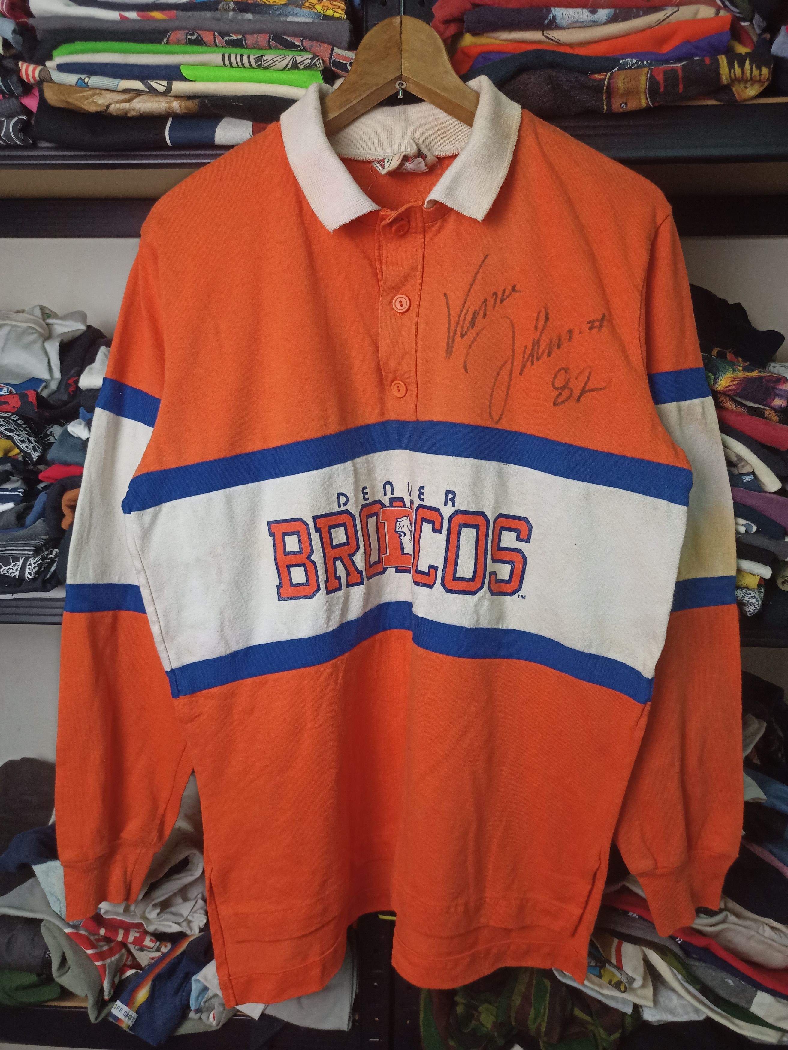 NFL × Nutmeg Vtg 80-90s Danver Broncos Signed By Vance Johnson #82 Size US M / EU 48-50 / 2 - 3 Thumbnail