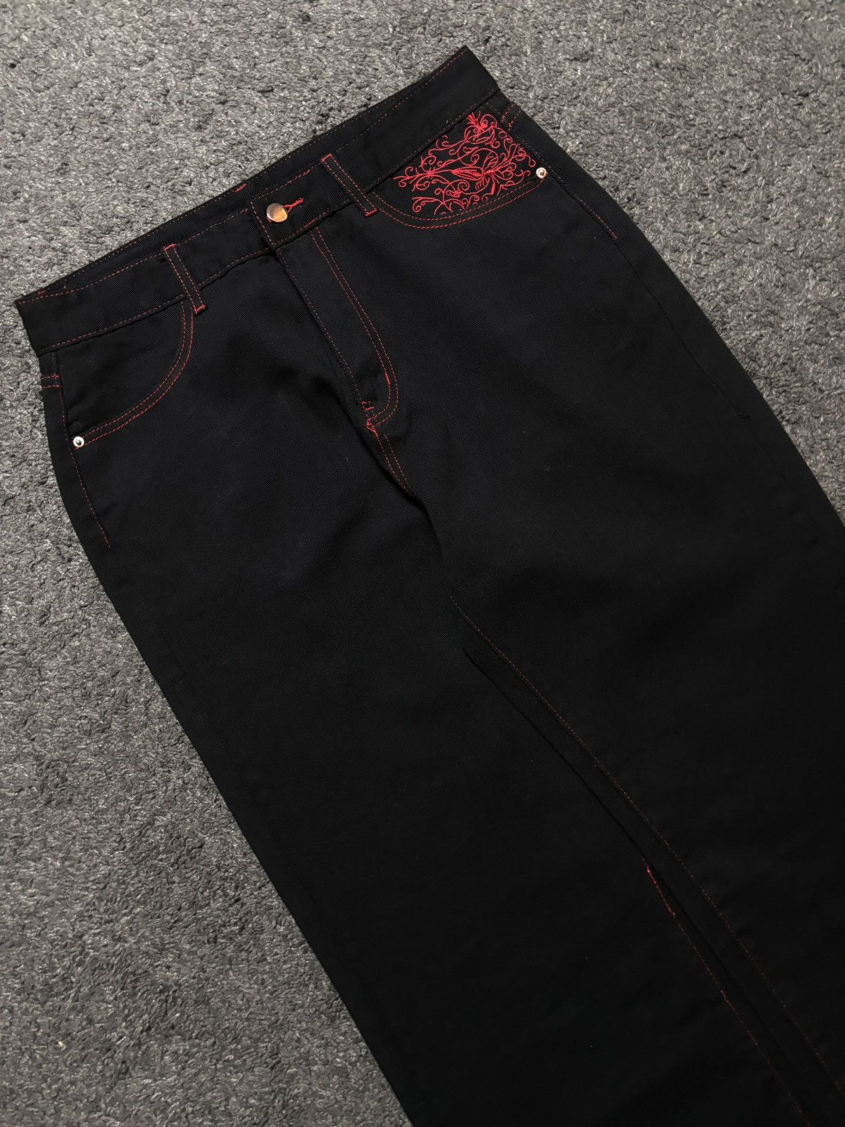 Jean × Vintage Vintage very rare cross wings medieval red black baggy jeans Size US 34 / EU 50 - 16 Thumbnail