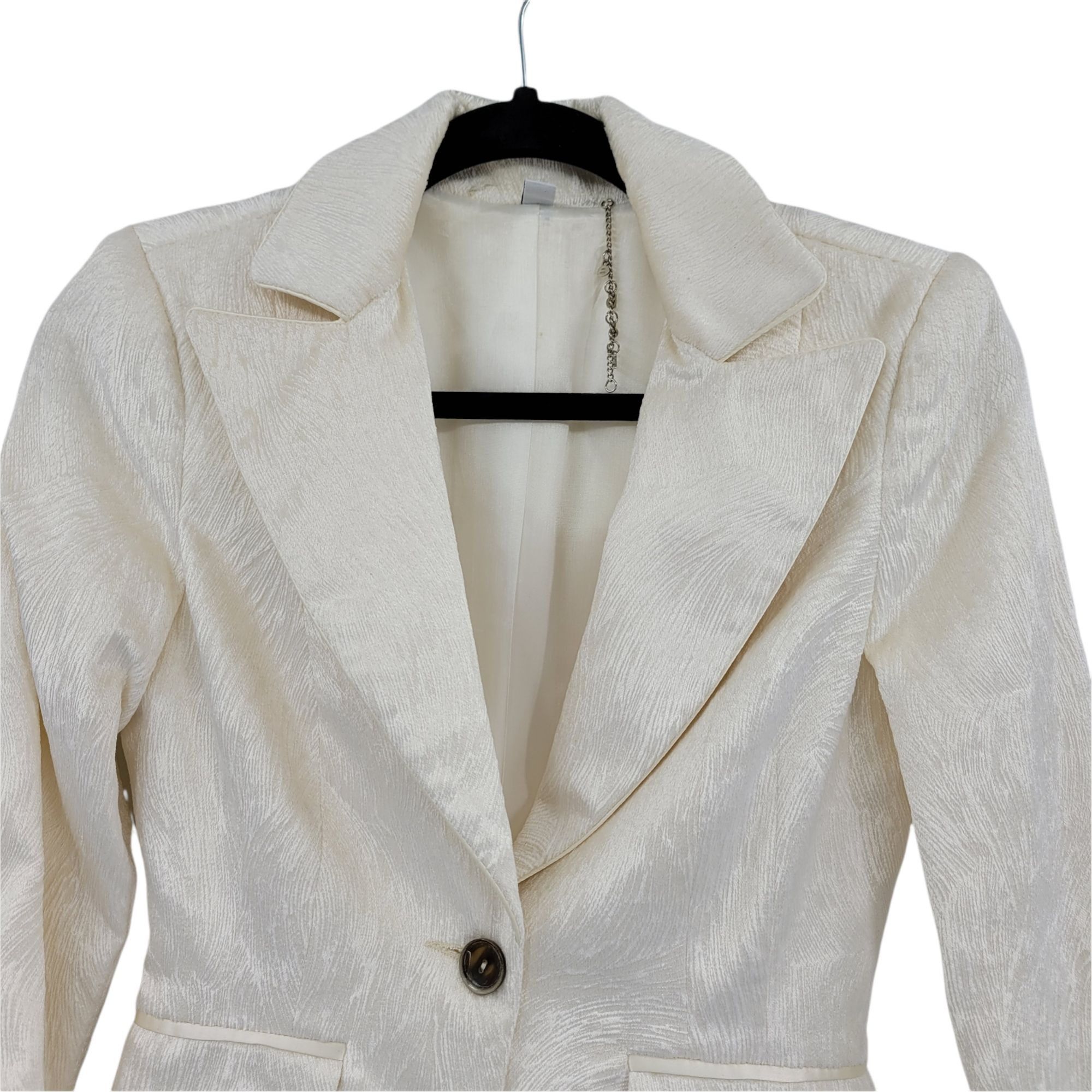 Bebe Vtg Bebe Textured Faux Fur Blazer Sz 2 Ivory Old Money Holly Size XS / US 0-2 / IT 36-38 - 5 Thumbnail