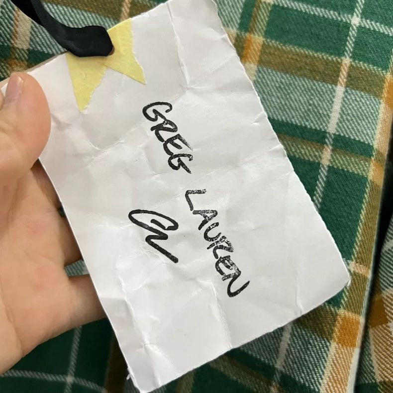Greg Lauren greg laurenGreen plaid long sleeved shirt 2506-Nextarrow Size US M / EU 48-50 / 2 - 5 Thumbnail