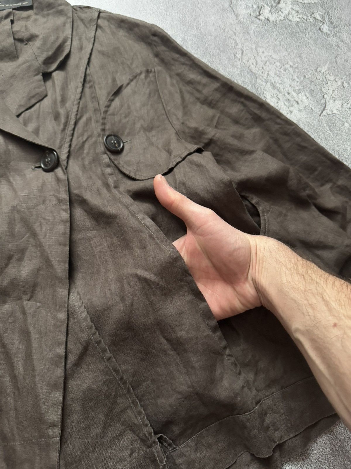 Designer × Rundholz Rundholz L Avantgarde linen blazer jacket asymmetrical relax Size L / US 10 / IT 46 - 10 Thumbnail