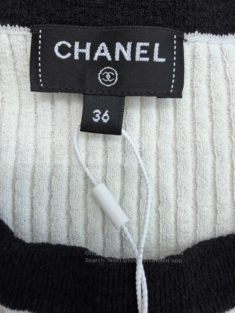 Chanel Chanel Black and white knitted short sleeves Size XS / US 0-2 / IT 36-38 - 4 Thumbnail