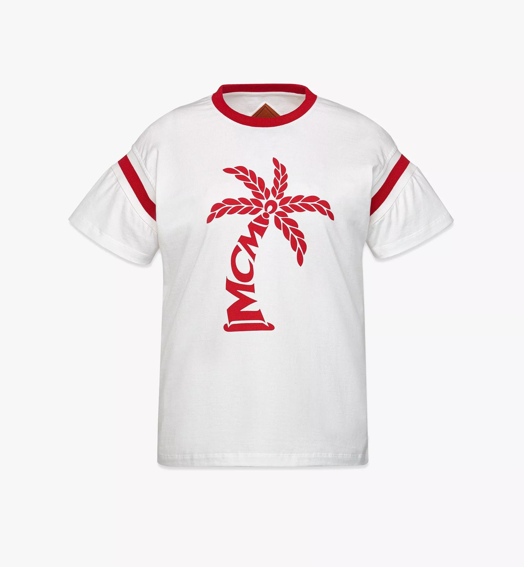 MCM o1mt1gz0126 Palm Logo T-Shirt in White/Red Size XL / US 12-14 / IT 48-50 - 1 Thumbnail