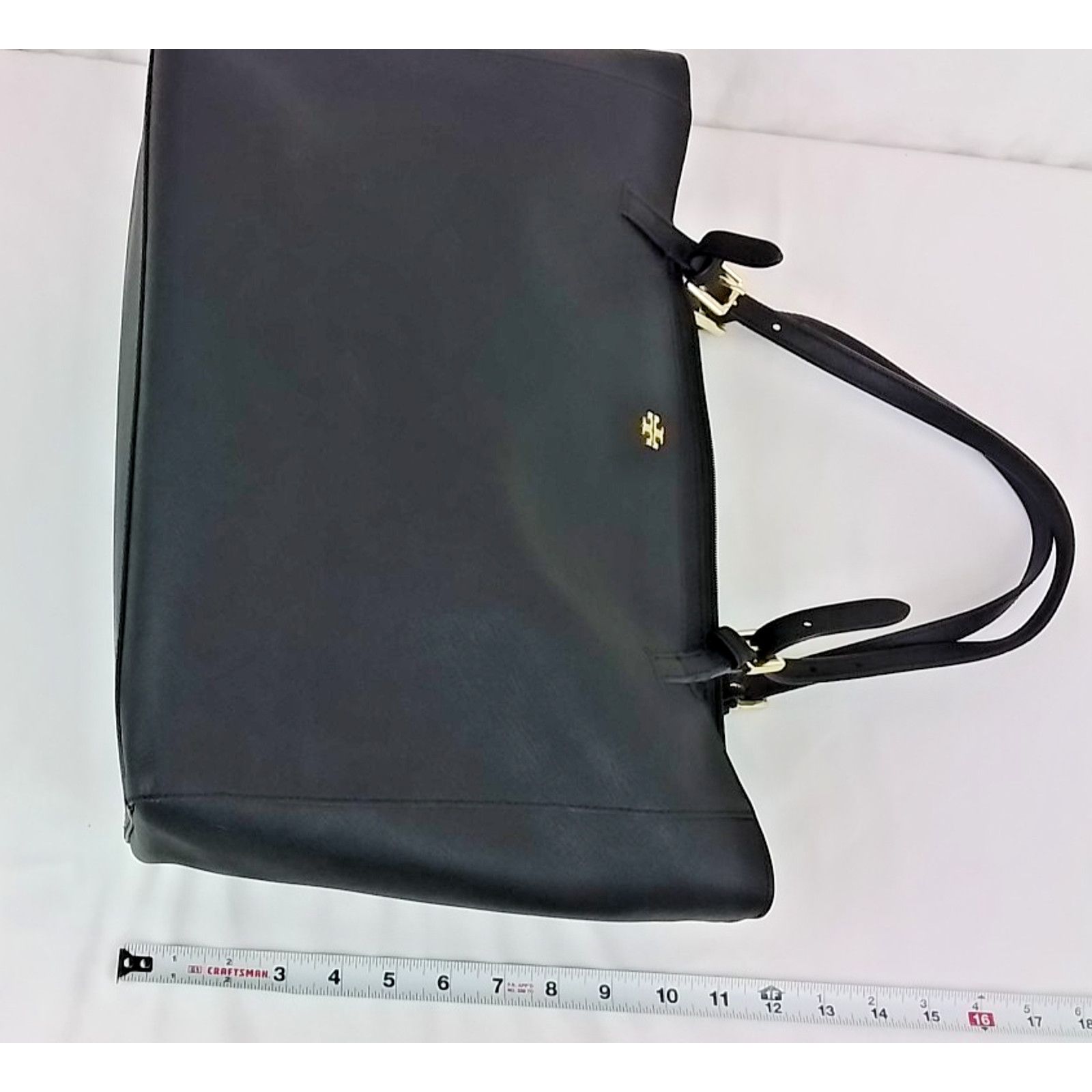 Tory Burch Tory Burch Black Leather Shoulder Bag Gold Hardware Size ONE SIZE - 16 Thumbnail