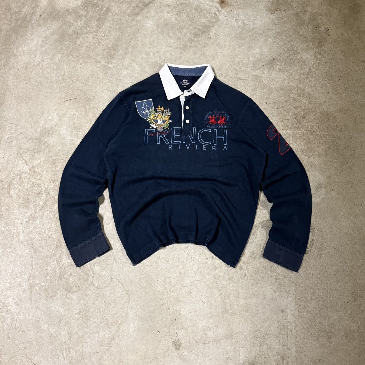 Vintage la martina paris france rugby polo longsleeve
