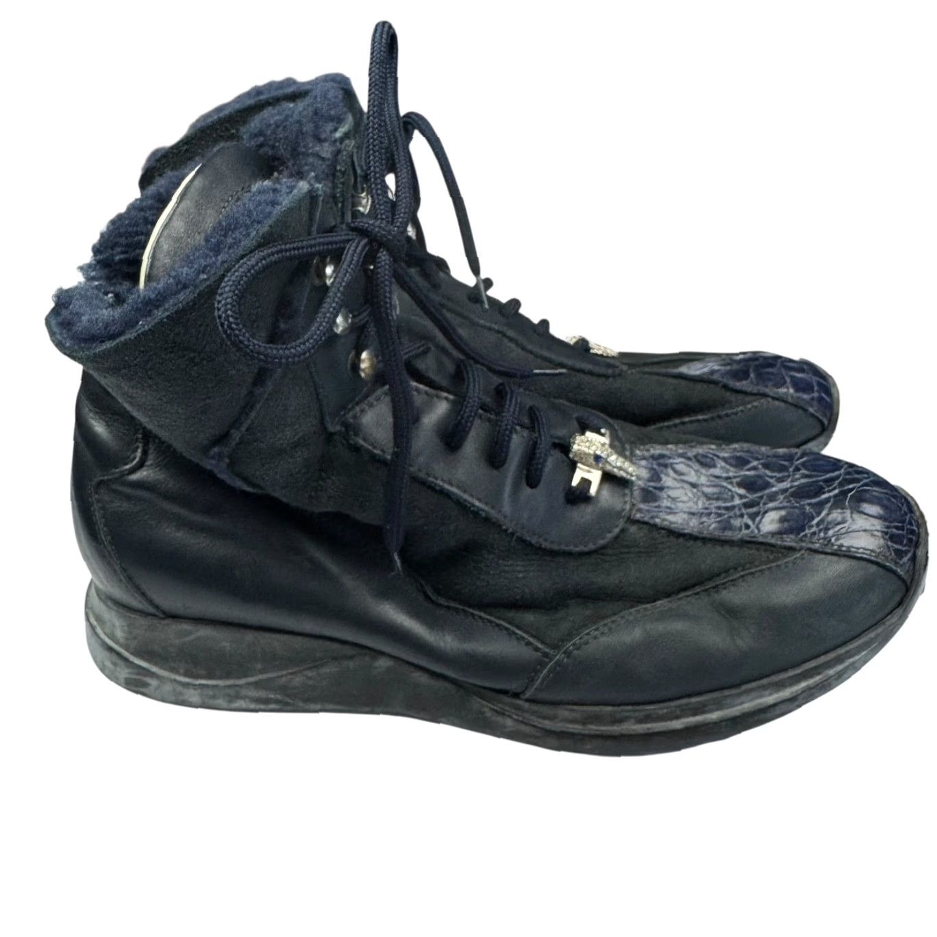 Vintage Mauri Leather High Top Boots Men Black 42 EU 9.5 US Sherpa Lined Italy Leather Boots Combat / Military Size 42 EU 9.5 US Mens Size US M / EU 48-50 / 2 - 6 Thumbnail