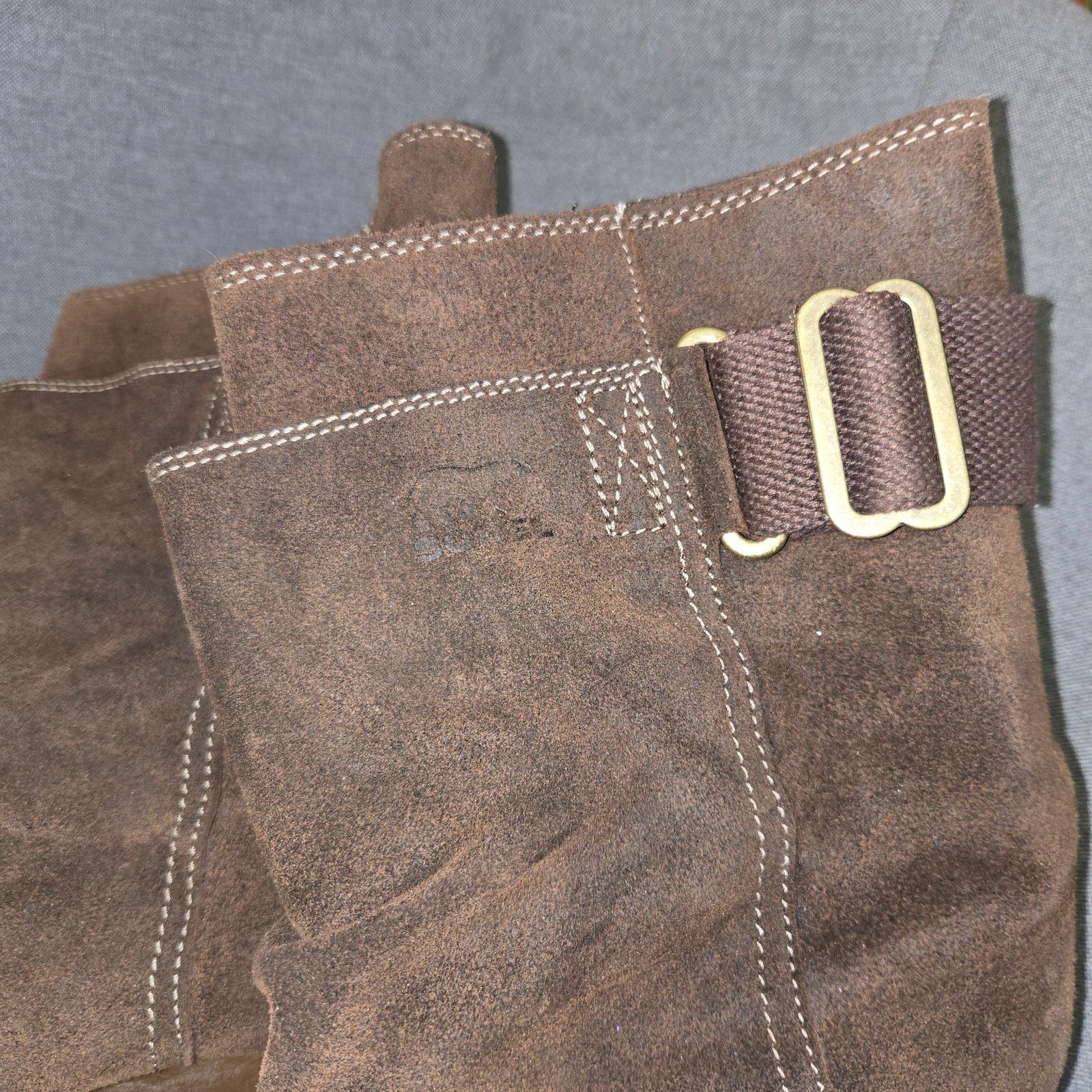 SOREL SOREL Toronto Brown Suede Mid Calf Wedge Boot Buckle Sz 7 Size US 7 / IT 37 - 3 Thumbnail