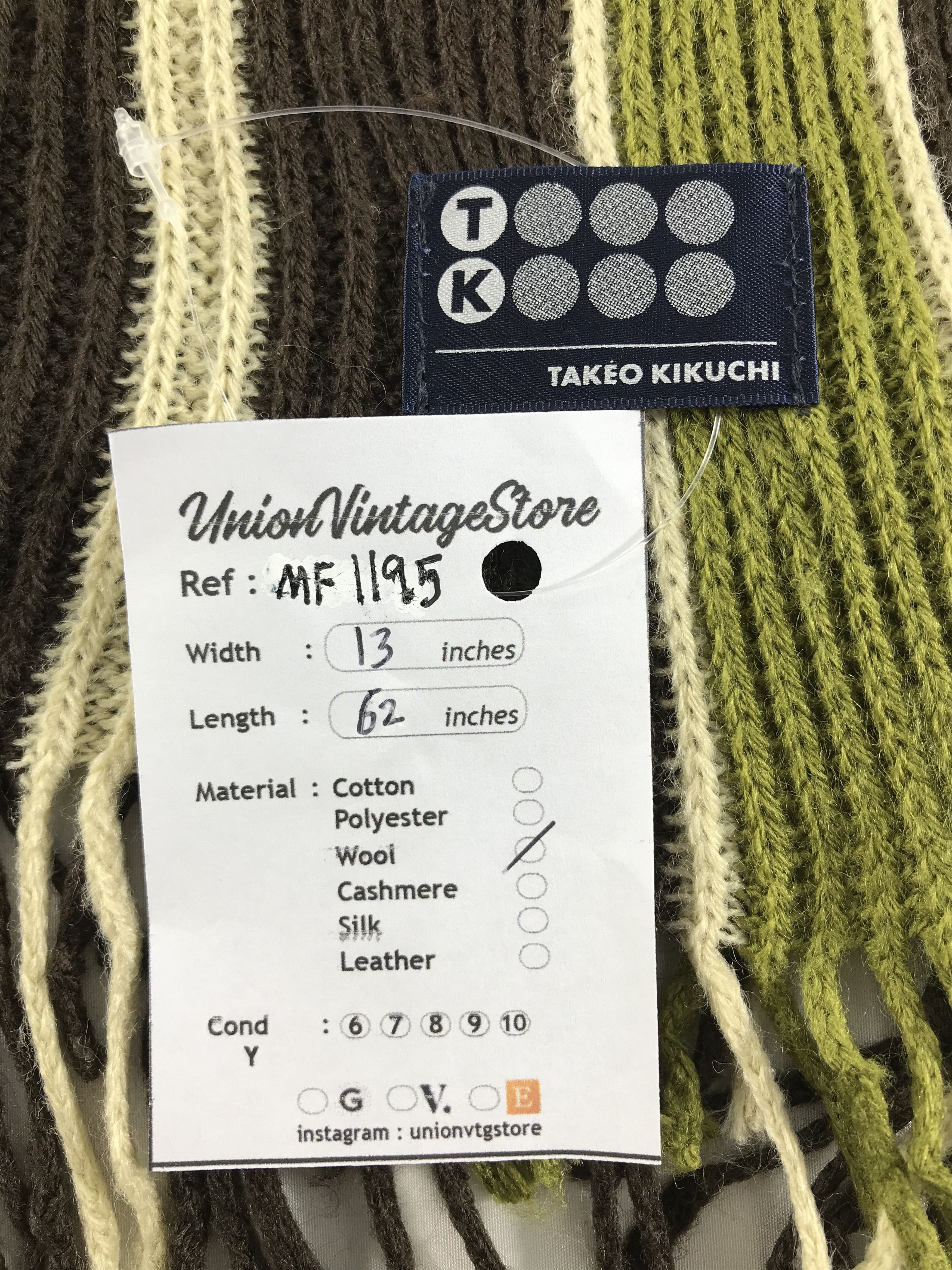 Takeo Kikuchi Vintage Takeo Kikuchi Scarf/Muffler/Neckwear MF1195 Size ONE SIZE - 4 Thumbnail