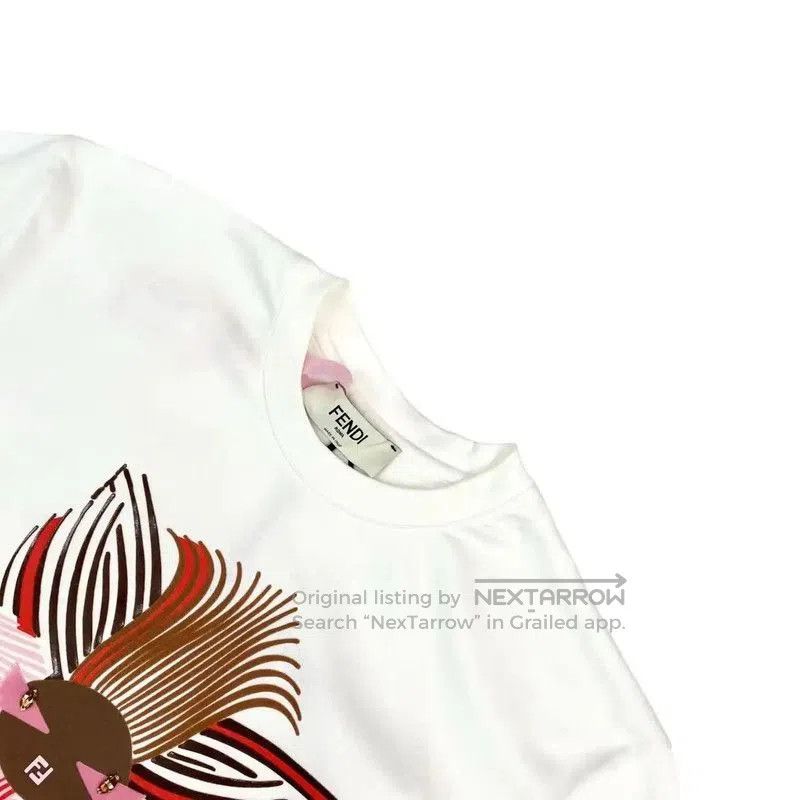 Fendi Fendi Women's White Cotton T-Shirt with Floral Design . Size S / US 4 / IT 40 - 3 Thumbnail