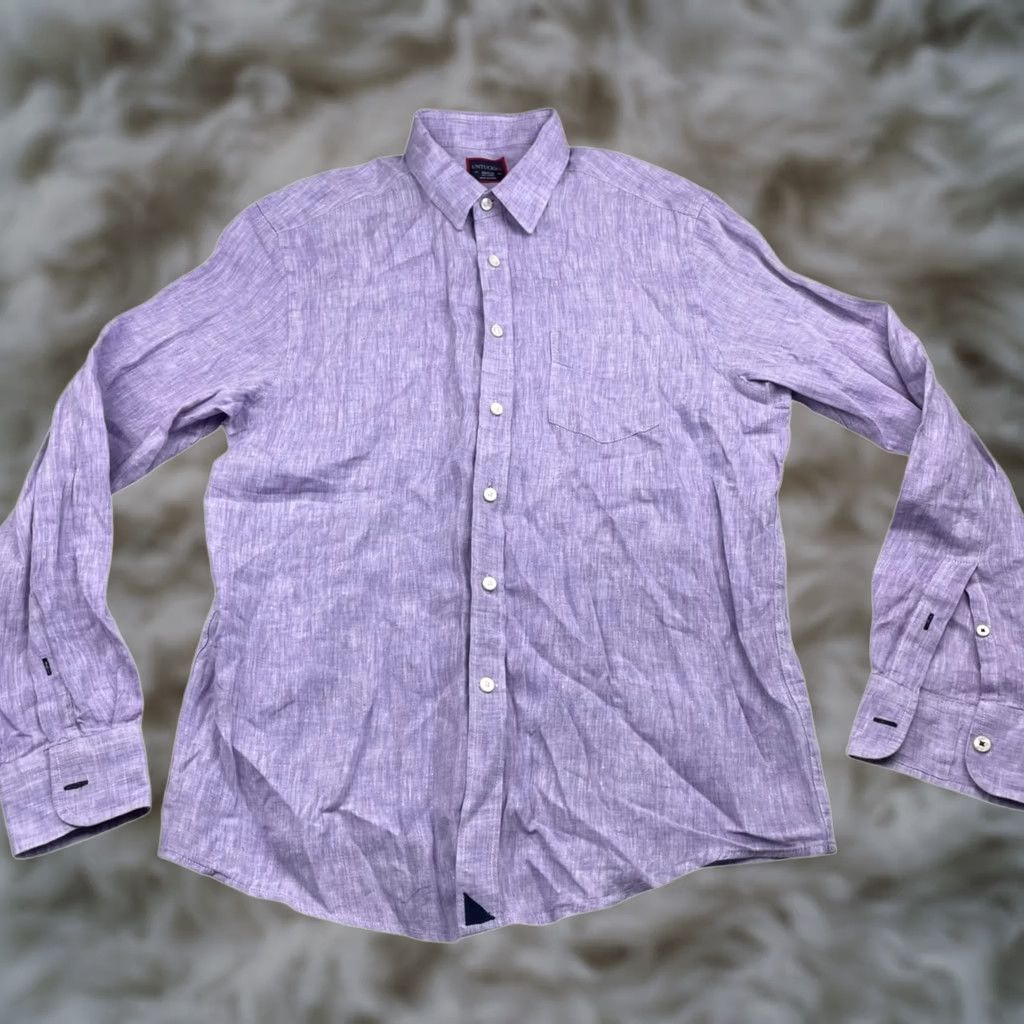 UNTUCKit UNTUCKit Men’s Button Shirt Purple 100% Linen L/S Medium Casual Size US L / EU 52-54 / 3 - 1 Thumbnail