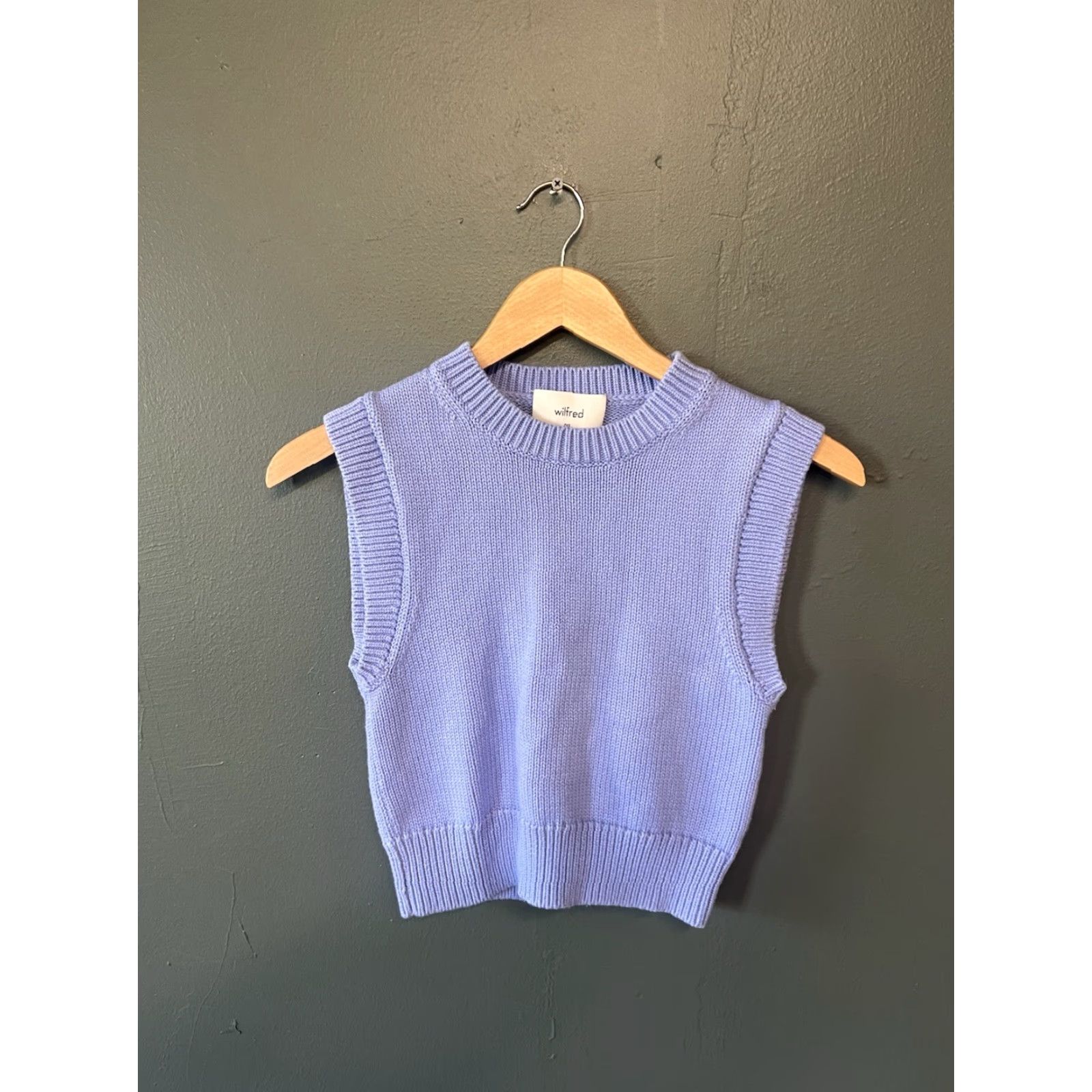 Vintage Wilfred Purple Ribbed Sleeveless Knit Vest 2XS Womens Crew Neck Vest Knit Shirt Size XXS / US 00 / IT 34 - 2 Thumbnail