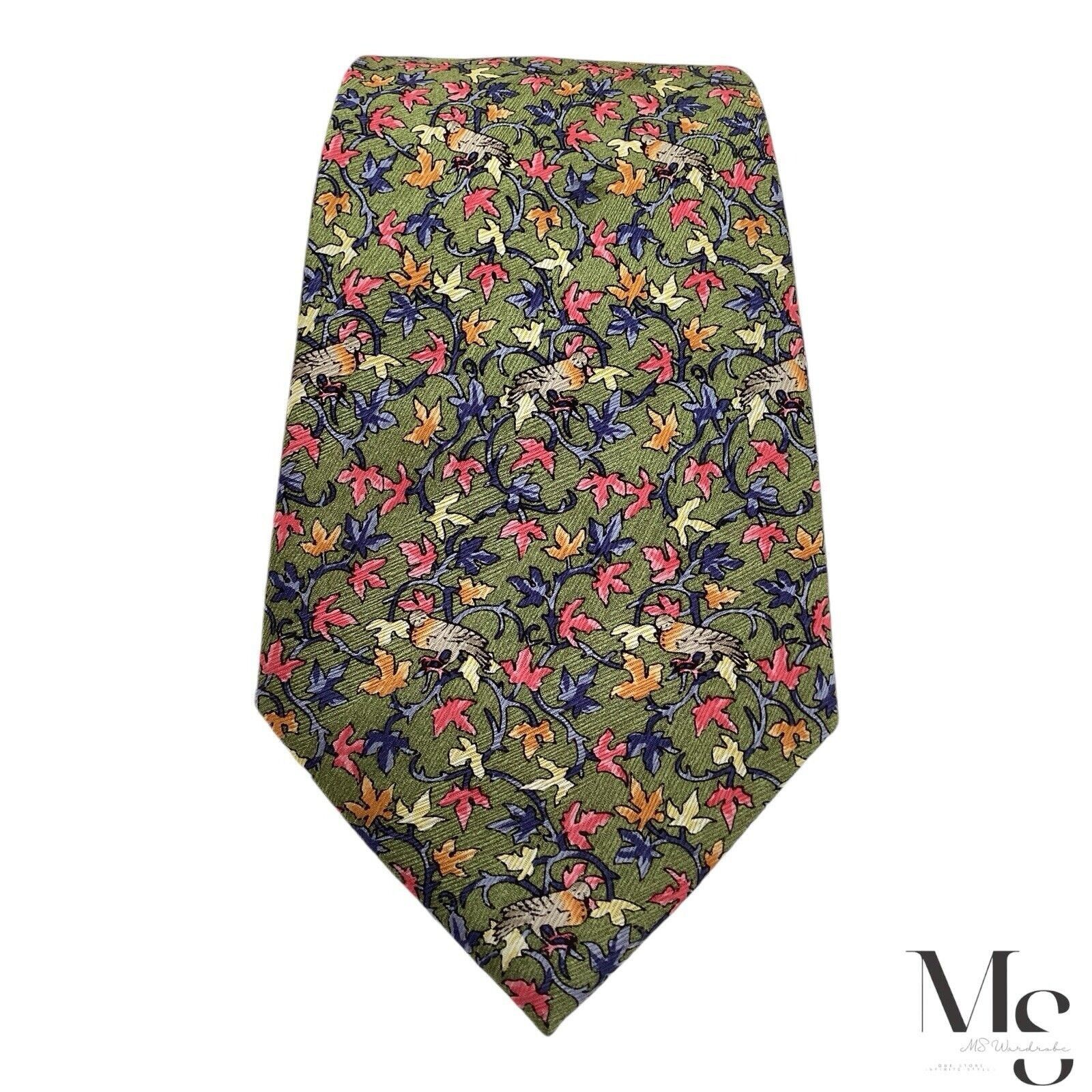 Metropolitan View THE METROPOLITAN MUSEUM OF ART Green Bird & Leaf Print Silk Size ONE SIZE - 2 Thumbnail