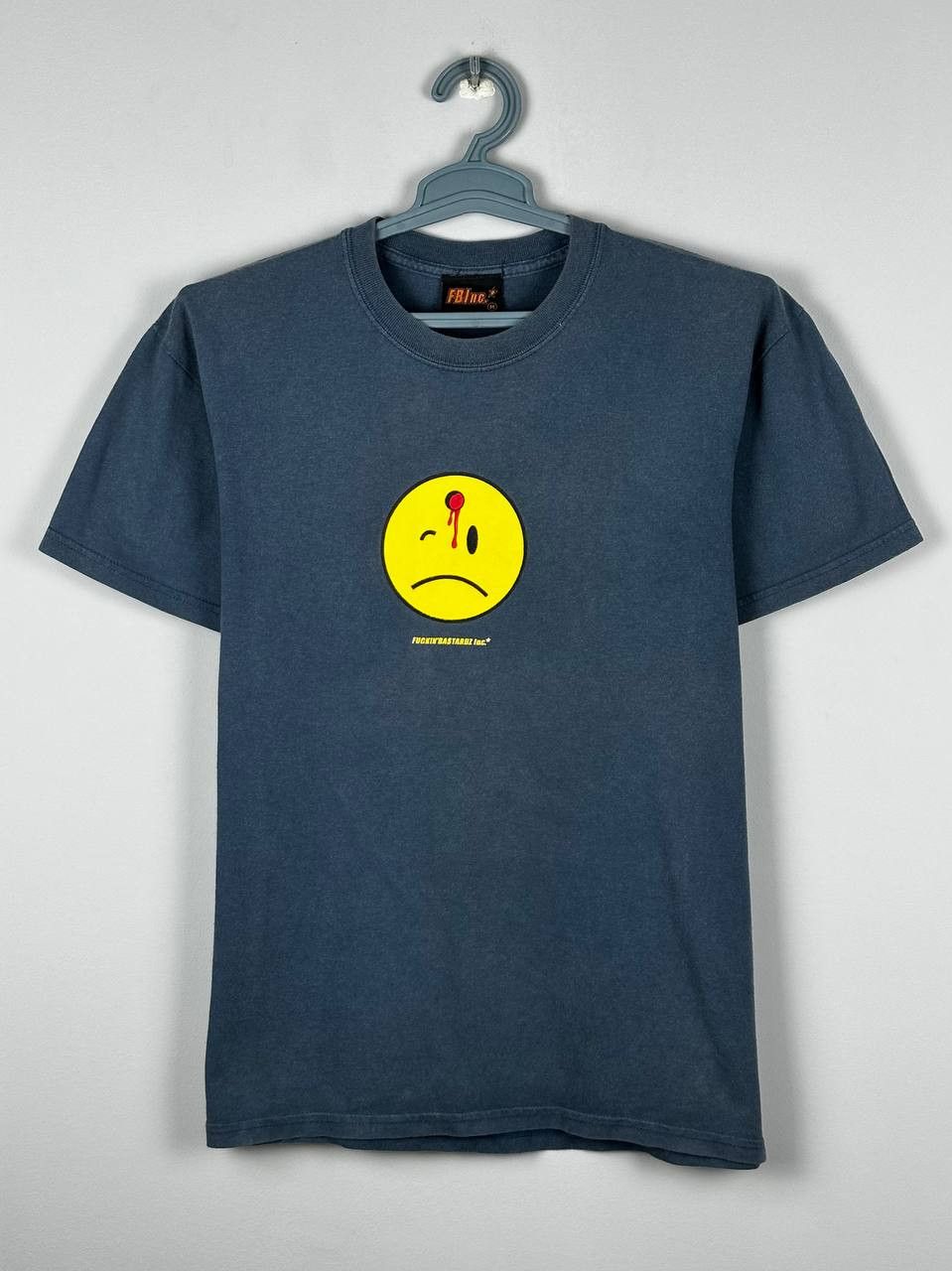 Designer Vintage FBInc Sad Smile Headshot Skate Grunge T Shirt Size US M / EU 48-50 / 2 - 1 Thumbnail