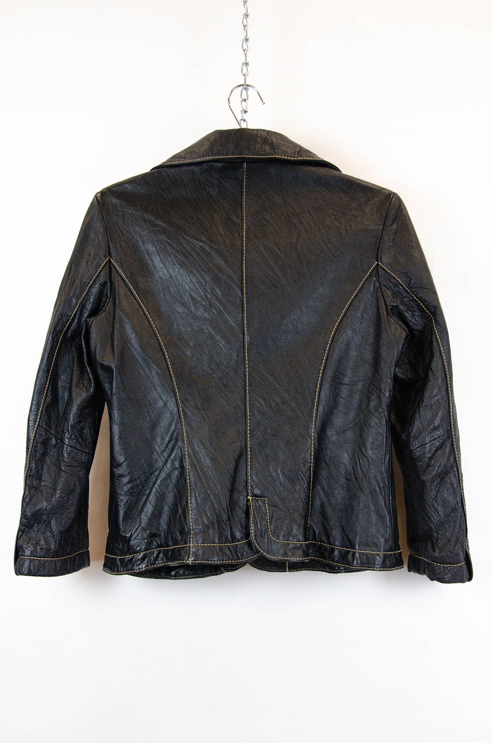 Vintage LEONARDO Vintage Leather Blazer S/M – Black Size S / US 4 / IT 40 - 2 Thumbnail